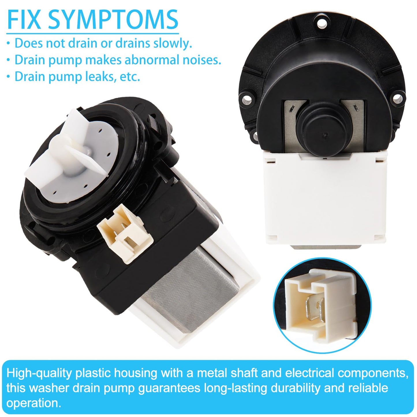 WF220ANW/XAA Washer Drain Pump Fit for Samsung Washer WF330ANW/XAA WF209ANW/XAA WF330ANB/XAA WF419AAW/XAA WF328AAW/XAA WF520ABP/XAA WF218ANB/XAA WF350ANR/XAA WF331ANW/XAA WF410ANR/XAA