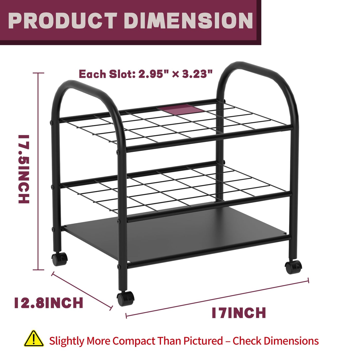 Yutrchey Blueprint Storage Holder with Wheels – 20-Slot Metal Roll File Rack with Silent Casters & Brakes for Blueprints, Wrapping Paper, Posters, Maps – Mobile File Cart for Office & Home (Black)