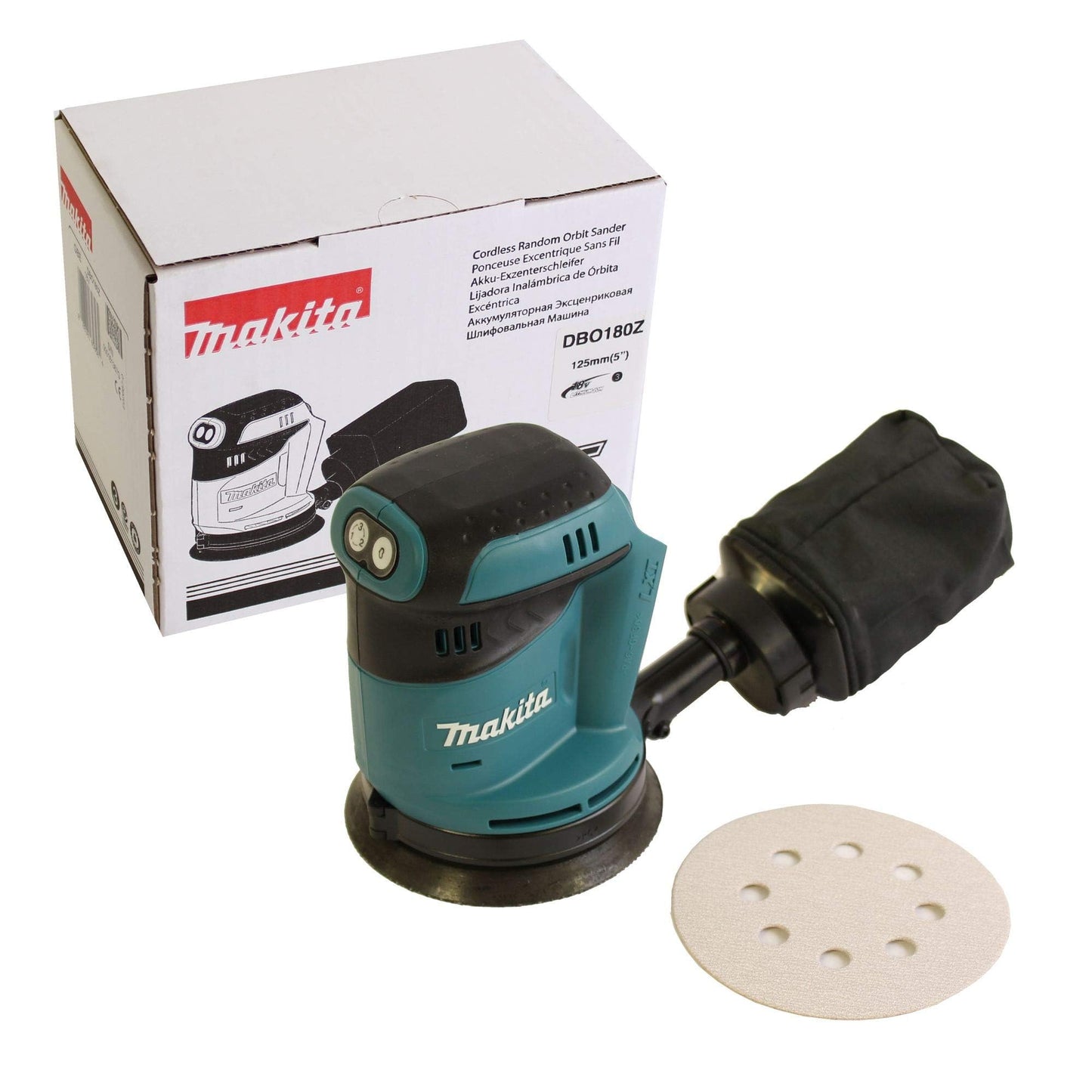 Makita DBO180Z Cordless Body Only Cordless 18 V Li-ion Random Orbit Sander, 125 mm by Makita