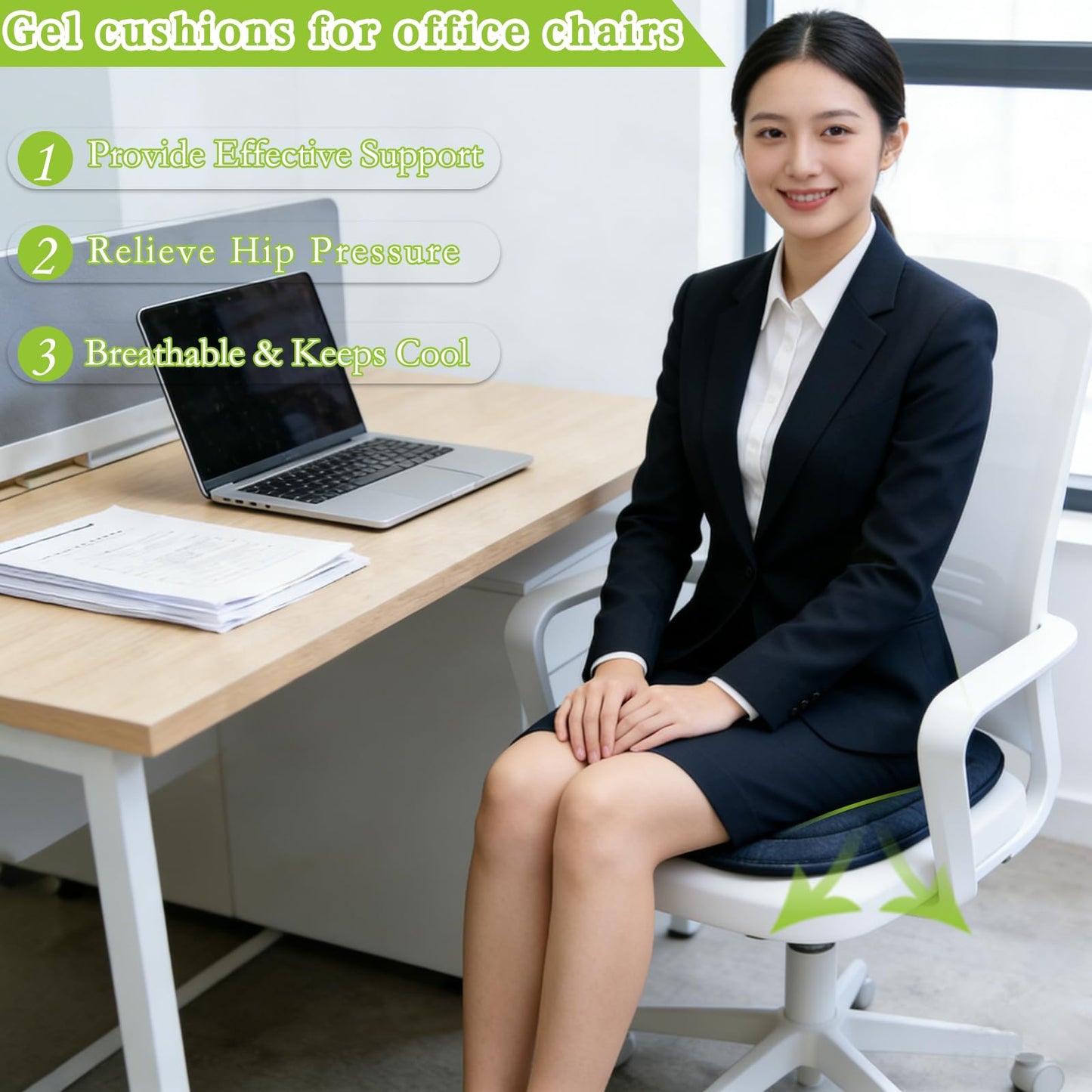 Newsty Gel Seat Cushion Orthopedic Lightweight Folding Seat Cushion for Car/Chair/Train/Airplane/Stadium Seat