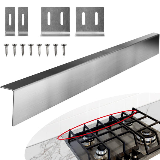 30" Stove Gap Filler, Slide-in Range Rear Filler Kit - Stainless Steel Backsplash for Stove, Easy to Install Backsplash Behind Stove Between Stove Range and Wall for Most Brand Kitchen Stoves