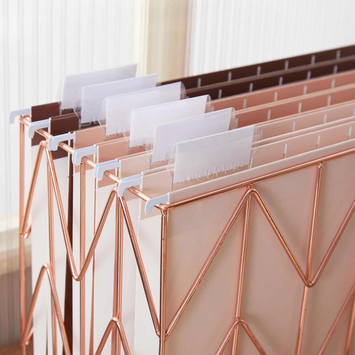 Y YOMA 36 Pack Gradient Hanging File Folders Letter Size Decorative Hanging Folder Pretty File Folder Organizer for Filing Cabinet Office Home with 1/5-Cut Adjustable Tabs, Coco Mocha