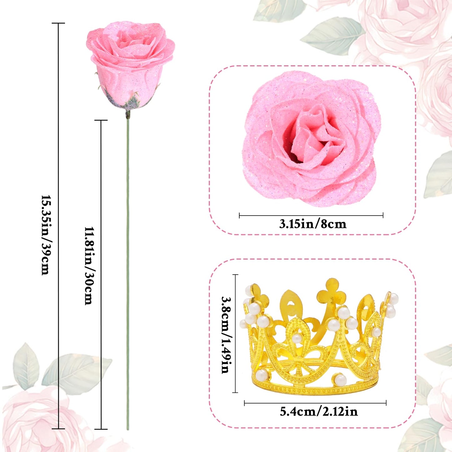 Waipfaru 2026 Graduation Gifts, Glitter Roses Bouquet, Graduation Gift for Her, DIY Fake Flowers Bouquet with Graduation Stand-Up Signs, 36 Pink Roses, for High School/College/Middle School Grads