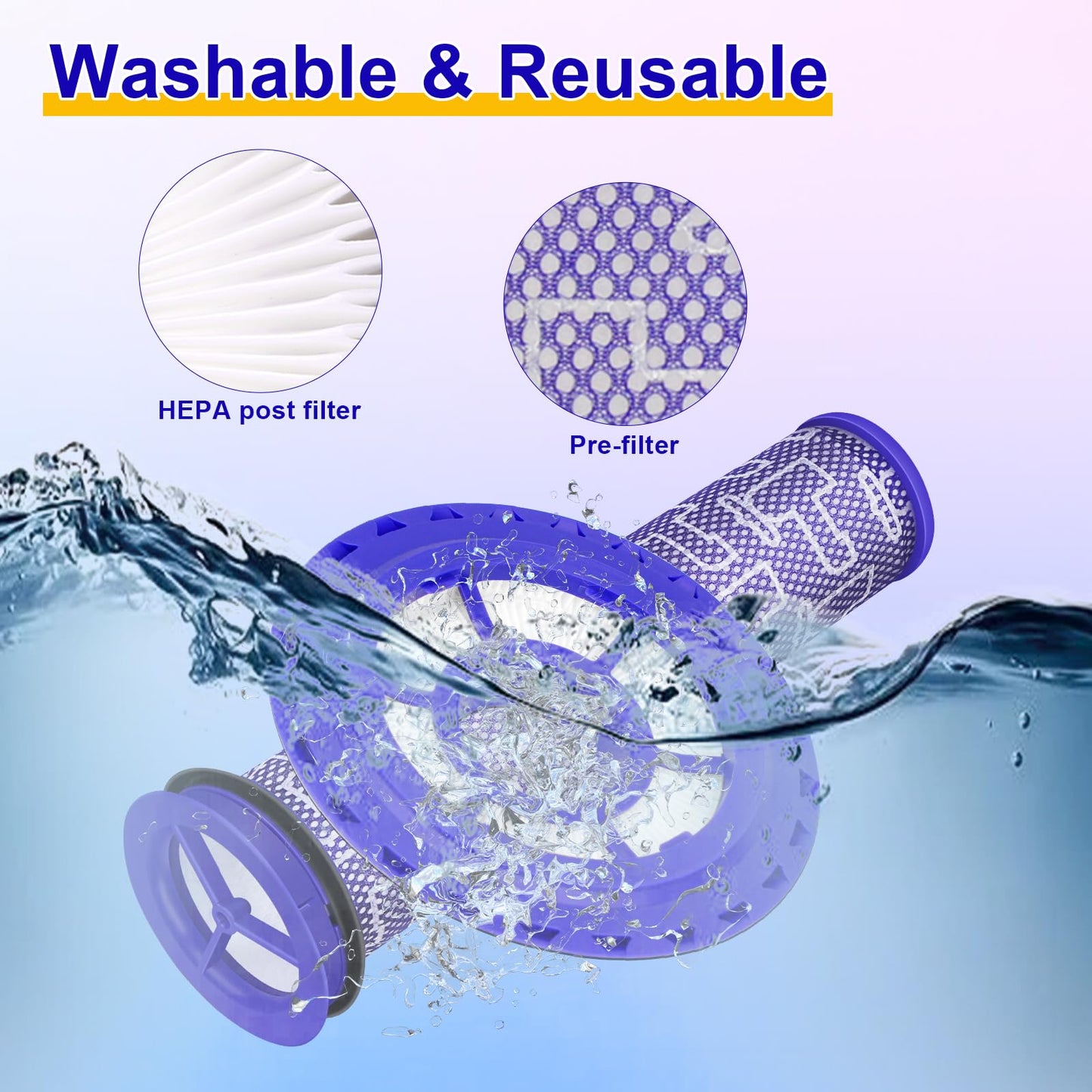 5PCS DC41 Hose Filter Replacement for Dyson DC41 DC65 DC66 UP13 UP20 UP30 Ball/Ball Animal/Ball Animal 2 & 3, Compare to Part 920769-01&920640-01