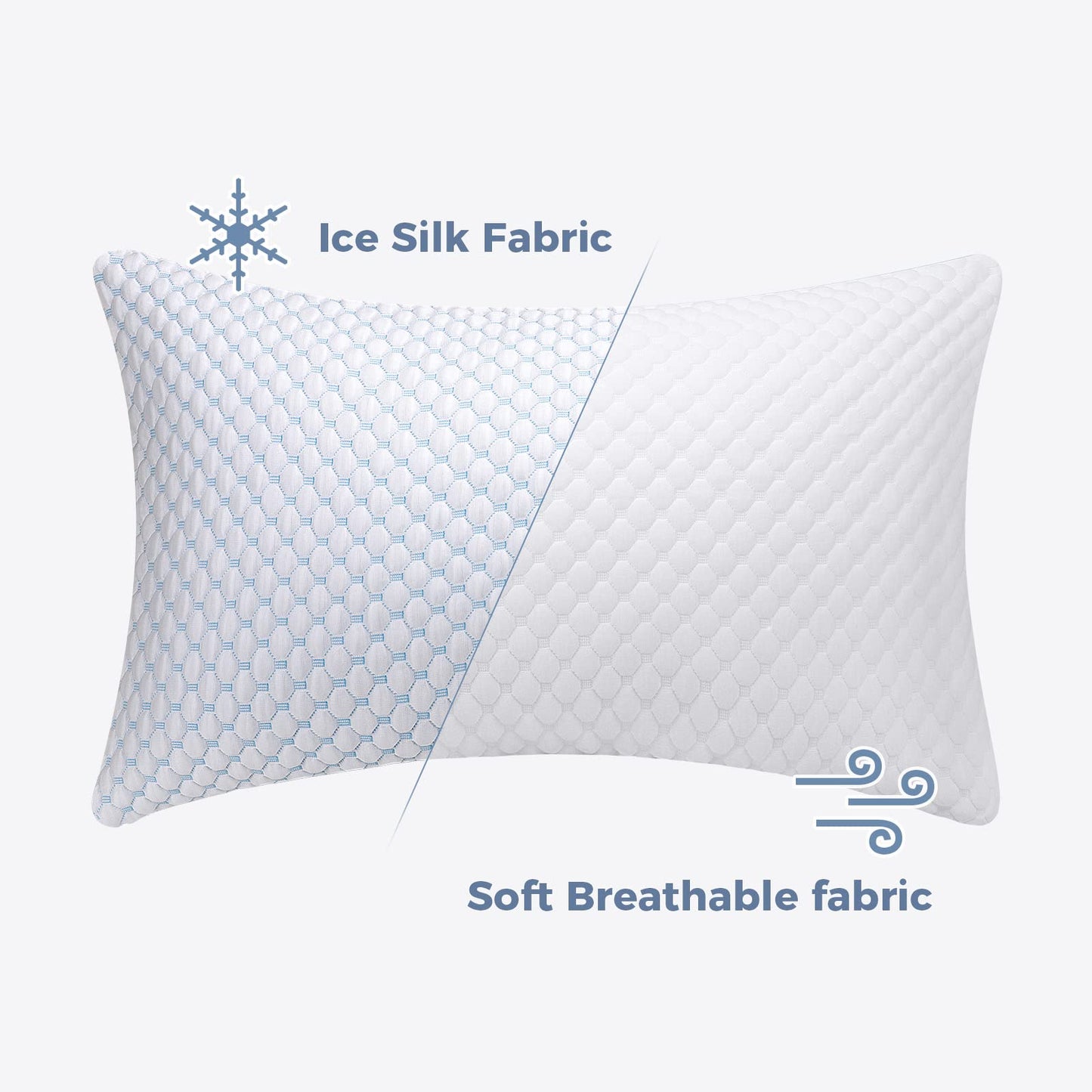 OSBED Cooling Shredded Memory Foam Pillow Standard Size - Adjustable Loft with Gel Beads & Breathable Tencel Cover for Night Sweats Relief(CertiPUR-US & Hypoallergenic & Machine Washable)