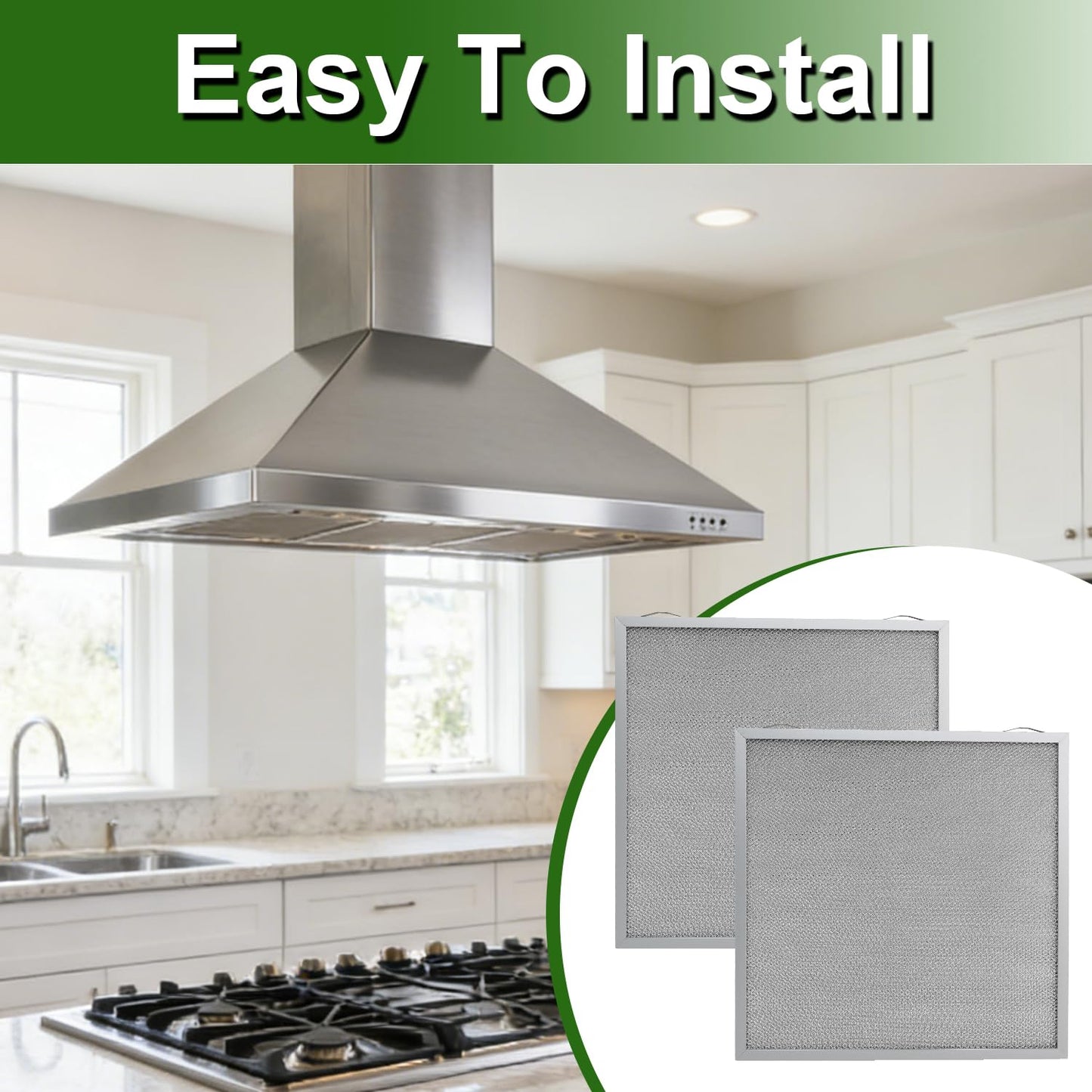 SDRZJX 2-Pack Range Hood Grease Filters 5-Layer Aluminum Mesh 14 X 13.7 X 0.4 Inchs Compatible with Broan Nutone Replace#: S97017415 97017415