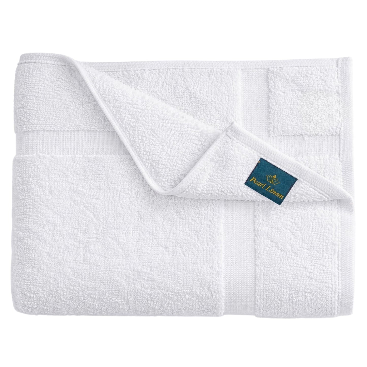Pearl Linens Pack of 6 100% Cotton Bath Mat Towels,18x25 inches, Soft & Absorbent Floor Towels for Bathroom, Not Bathroom Rugs, After Shower Mat, 781 GSM, Machine Washable, Airbnb Essentials, White