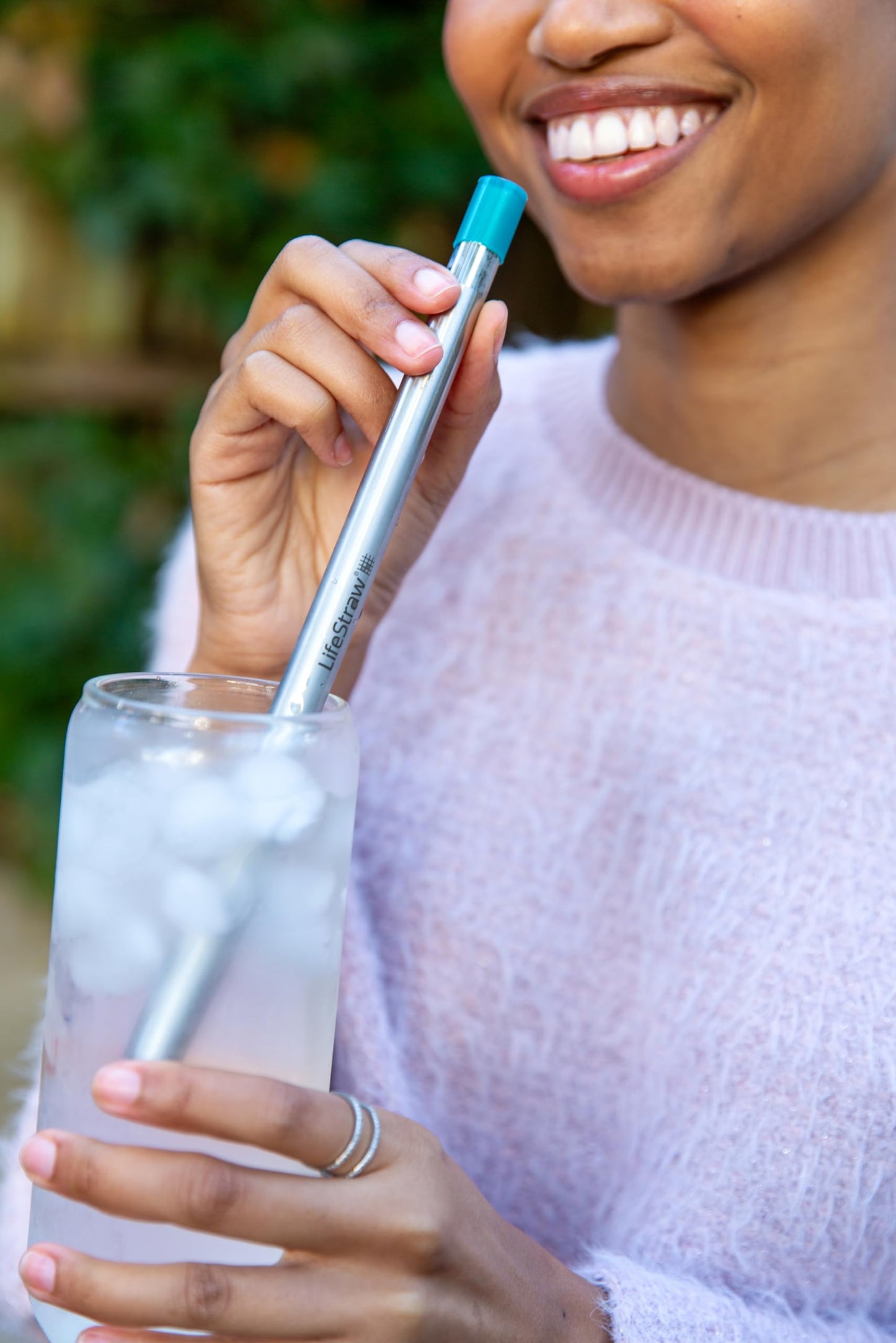 LifeStraw Sip – Reusable Stainless Steel Water Filter Drinking Straw with Carry Case, Removes Microplastics, Bacteria and Parasites for Travel and Everyday Use, Laguna Teal