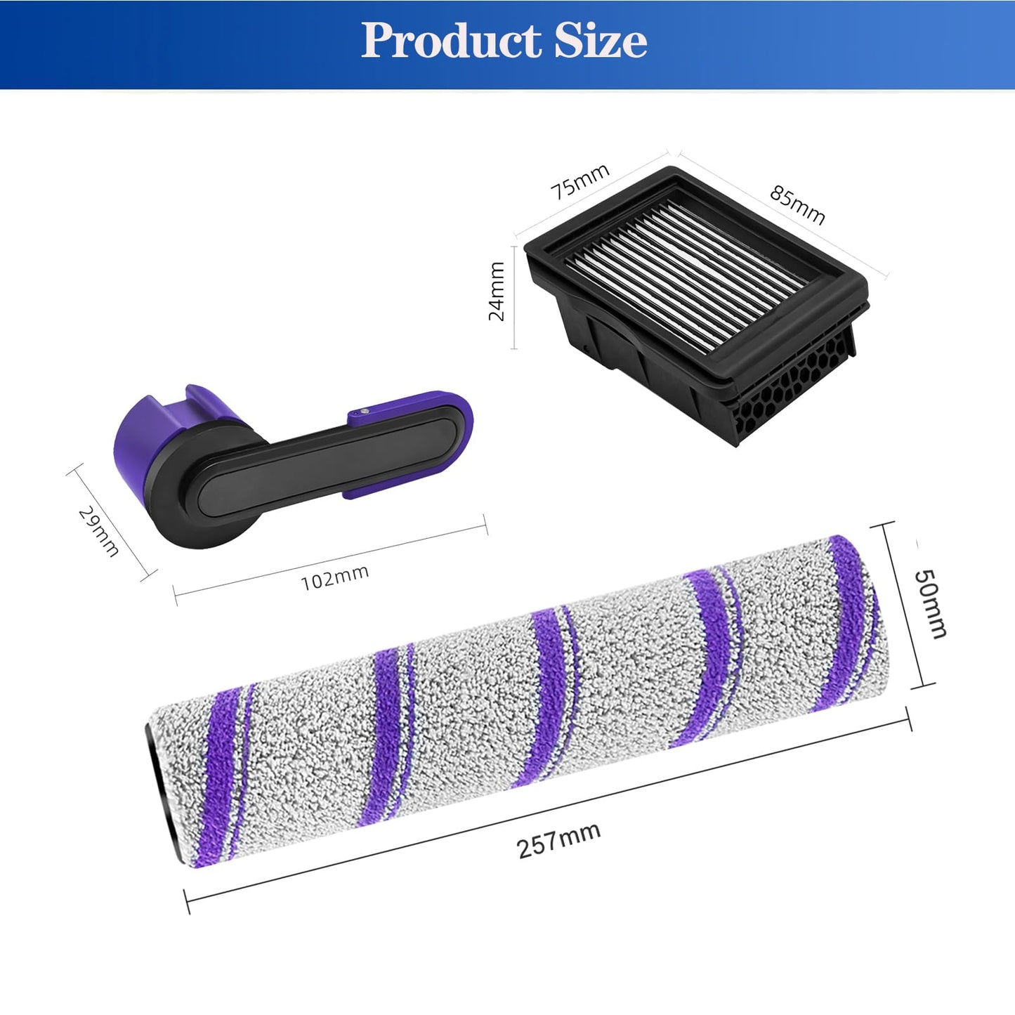 S30 Pro Accessories for NARWAL S30 Pro Wet Dry Vacuum Cleaner, NARWAL Replacement Parts inclue 3 HEPA Filters & 3 Brush Rollers