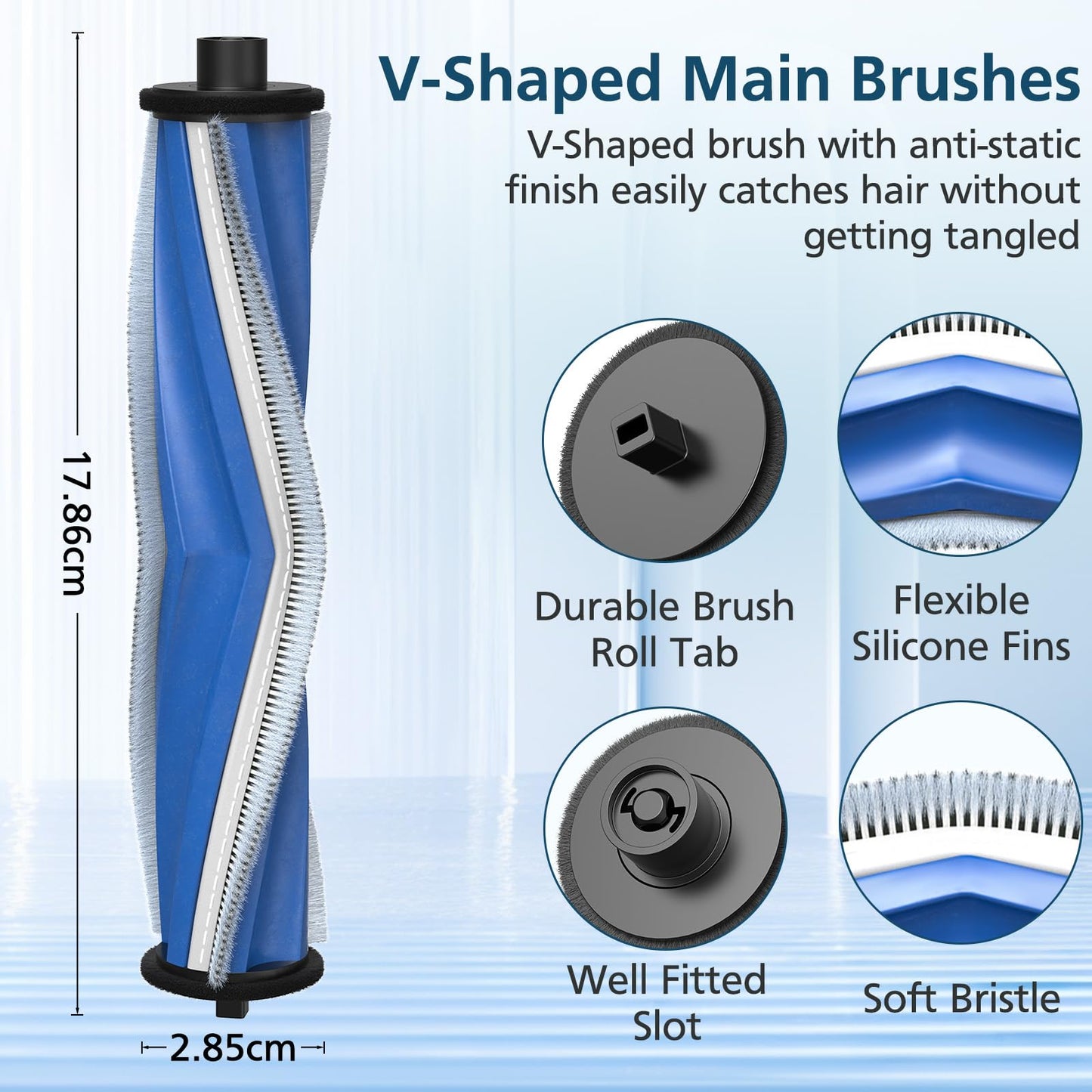 T30S Replacement Parts for ECOVACS DEEBOT T30S/T30S Pro Vacuum and Mop Accessories Kit, includes V-shaped brush, Mop pads, Hepa Filters, Dust Bags, and Side Brushs