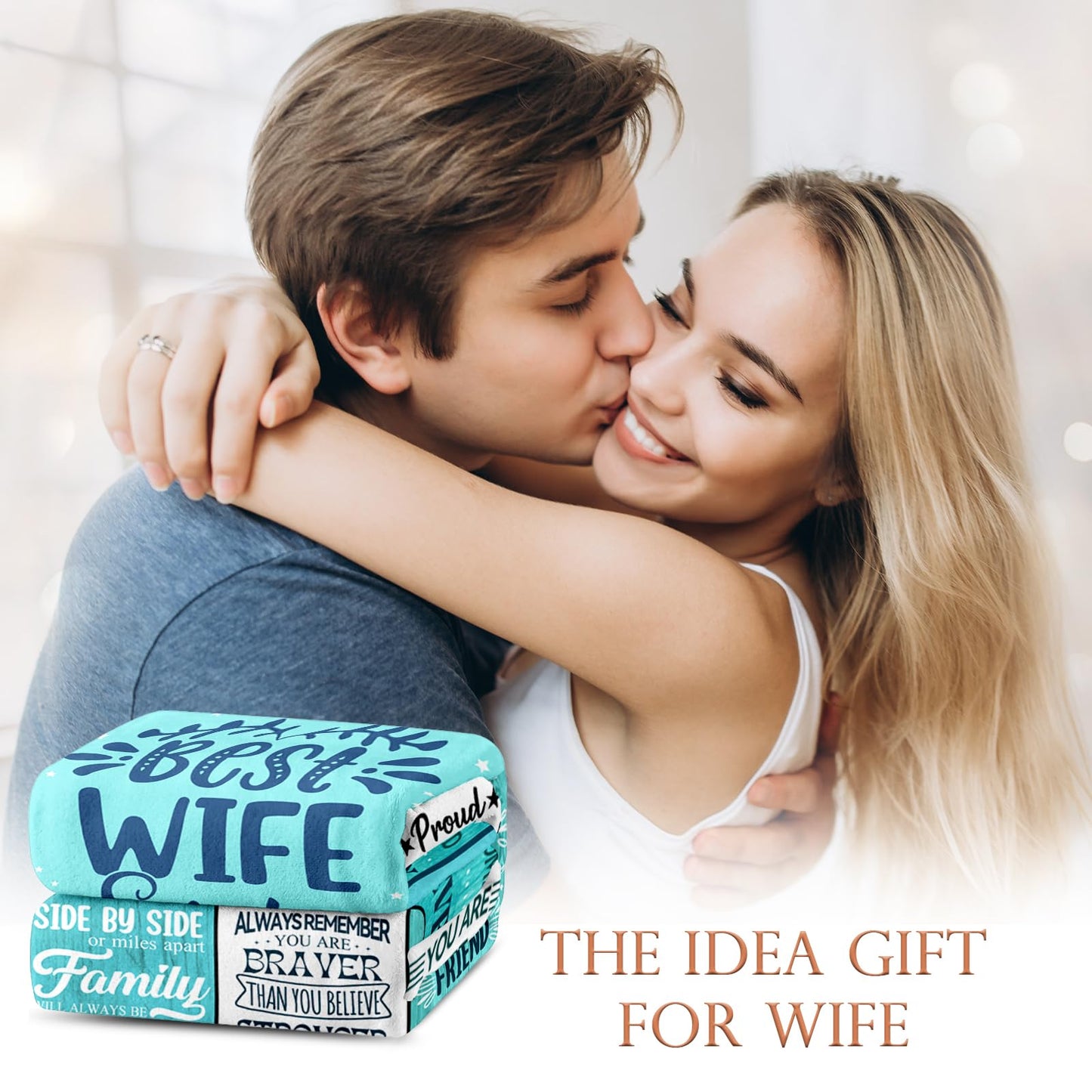 NIVAY Wife Birthday Gifts from Husband - Wedding Anniversary Romantic Gifts for Woman - Wife's Birthday Presents Ideas - I Love You Gift for Woman Her Wife - Wife's Blanket 50"x60"