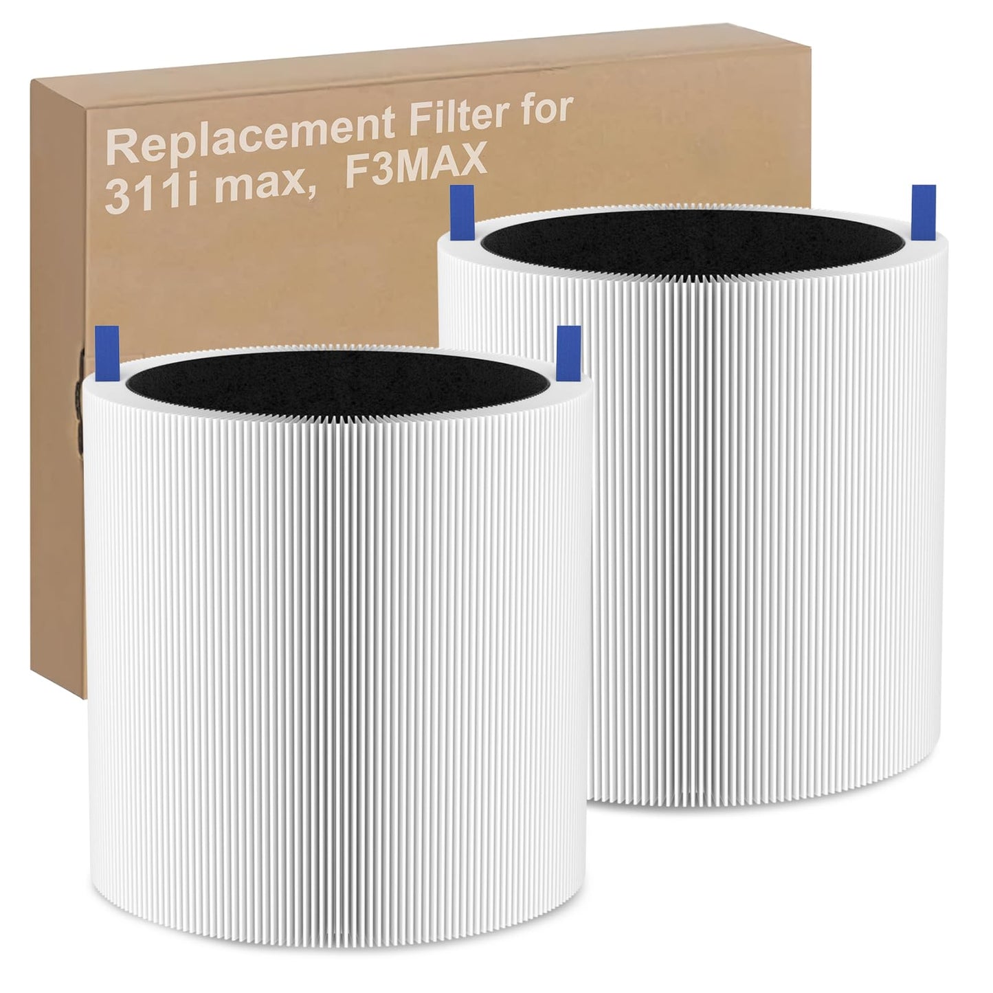311i Max Replacement Filter Compatible with Blueair Blue Pure 311i Max Air Purifier, 2 Pack H13 True HEPA with Activated Carbon Air Filter for Blue Pure 311i Max, Compare to part #F3MAX