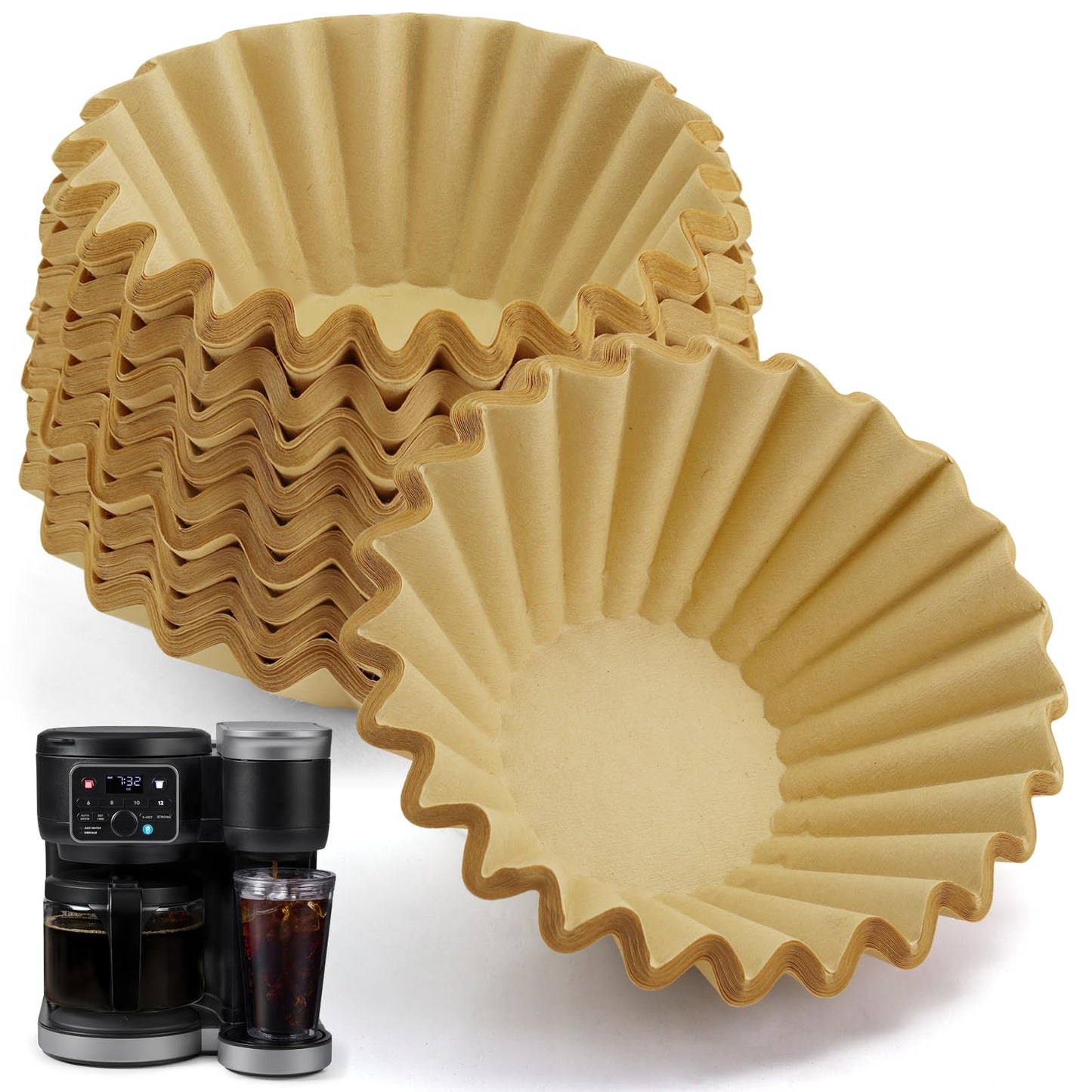 Paper Coffee Filters Compatible with Keurig Duo Coffee Maker 72oz, 200 Pcs Unbleached Extra-Deep Bowl Design Filter Paper for Keurig K-Duo Gen 2