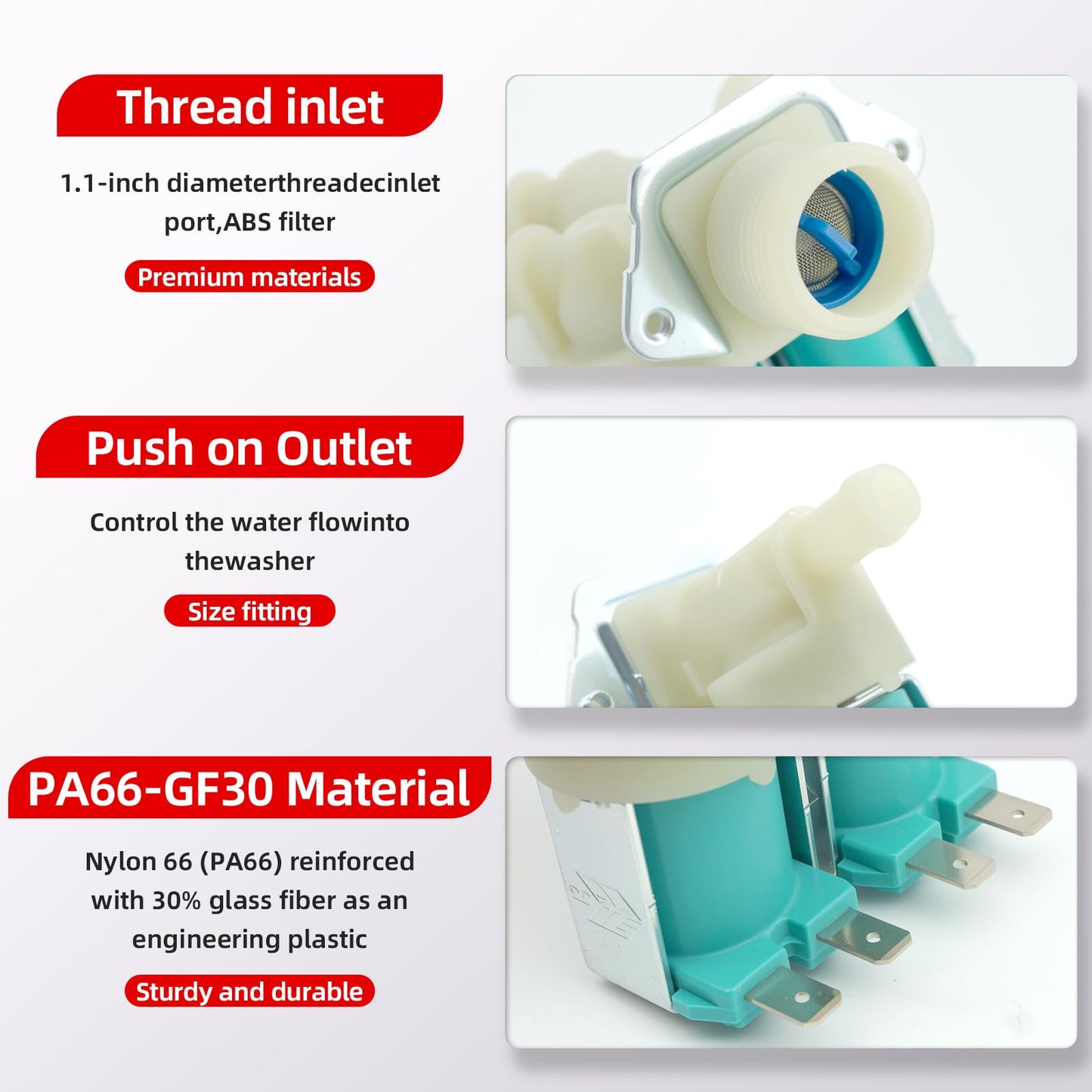 WF45R6100AP WF45T6000AV Cold & Hot Washer Water Inlet Valve Set Fit for Samsung WF45T6000AW WF45R6100A WF45R6100AC WF45R6100AW WF45R6300AV WF45R6100AV WF45R6300AC WF45R6300AP WF45R6300AW WF45T6000AP
