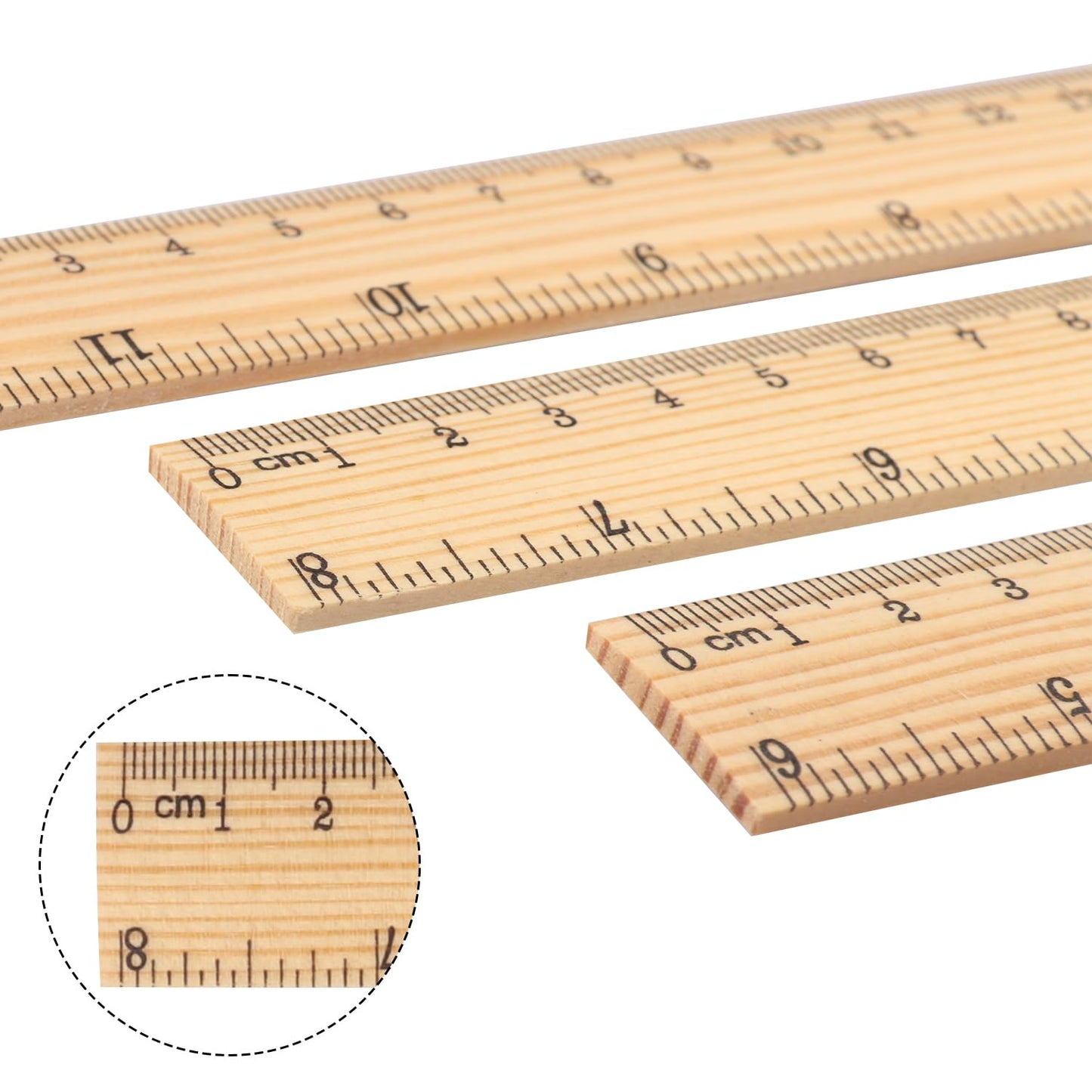 288 Packs Wooden Rulers, 6 Inch Double Sided Wood School Ruler for Home, Student, Office Use, 2 Scale,by, GNIEMCKIN.