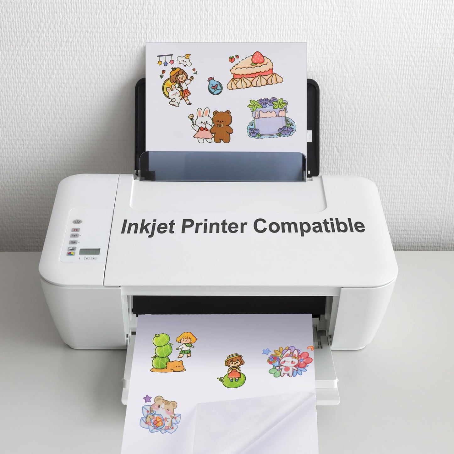 Feifeiya Washi Paper Sticker White Printable Multipurpose Copy Paper Inkjet Printer Compatible Full Sheet Letter Size Labels