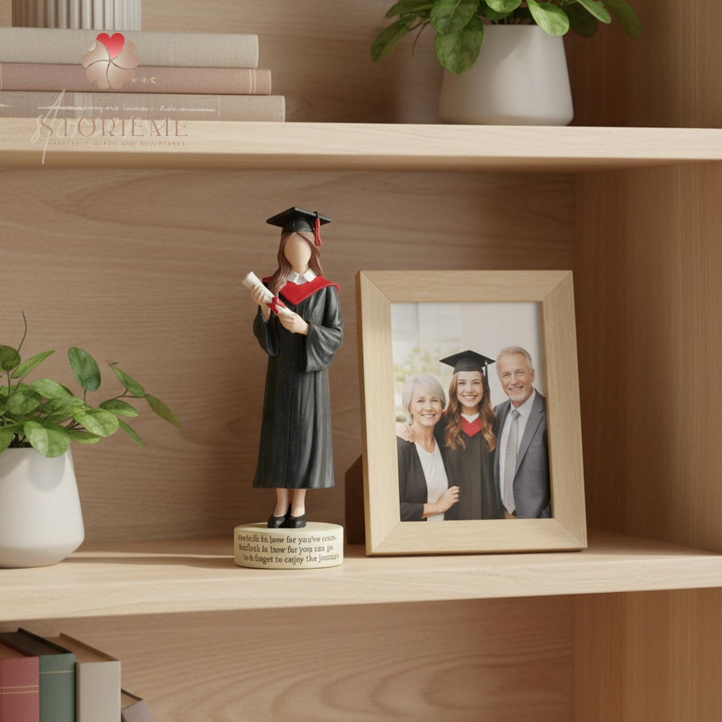 Storieme Graduation Gifts for Her 2026: College Graduate Gift for Women Girls Granddaughter Daughter - Handmade Congrats Grad Figurine Decorations