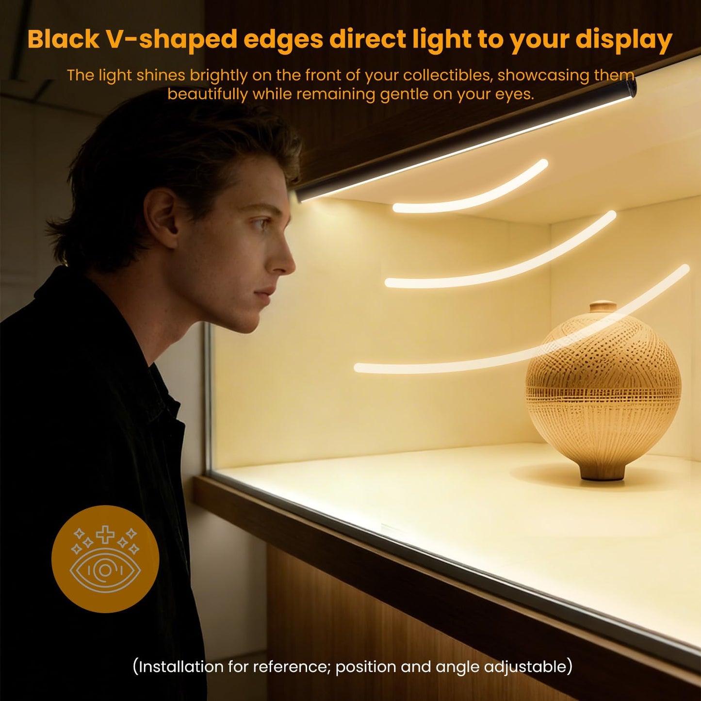 Lumtide Black Shelf Lights, LED Bookcase Lighting Compatible with Alexa, WiFi Dimmable 2700K Under Shelf Lighting for Bookshelf, Display Case, Cabinets with App, Remote, Memory Function (4Pack 12In)