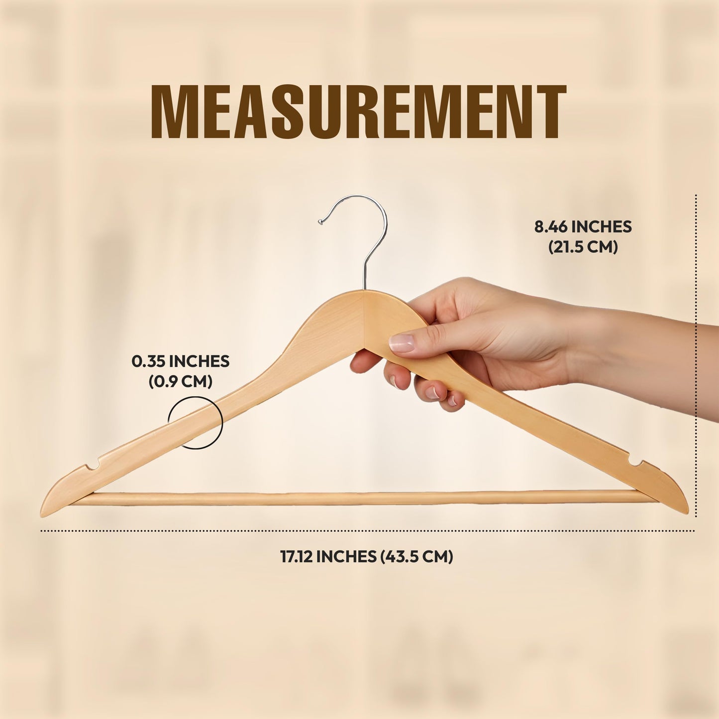 Utopia Home Premium Wooden Hangers 30 Pack - Durable & Slim Coat Hanger - Suit Hangers with 360-Degree Rotatable Hook - Wood Hangers with Shoulder Grooves (Natural)