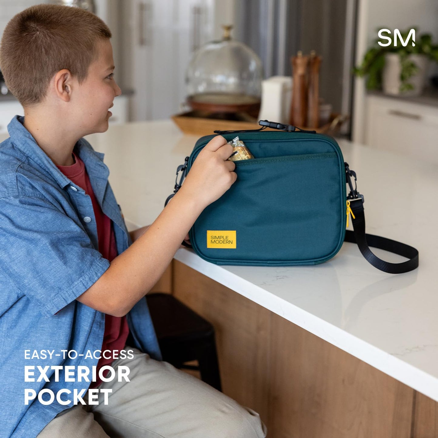 Simple Modern Hadley with Shoulder Strap | Lunch Box for Kids, Teens, and Adults | Insulated Bag for Girls, Boys, Women, Men | Meal Containers with Exterior and Interior Pockets | Purple Rain