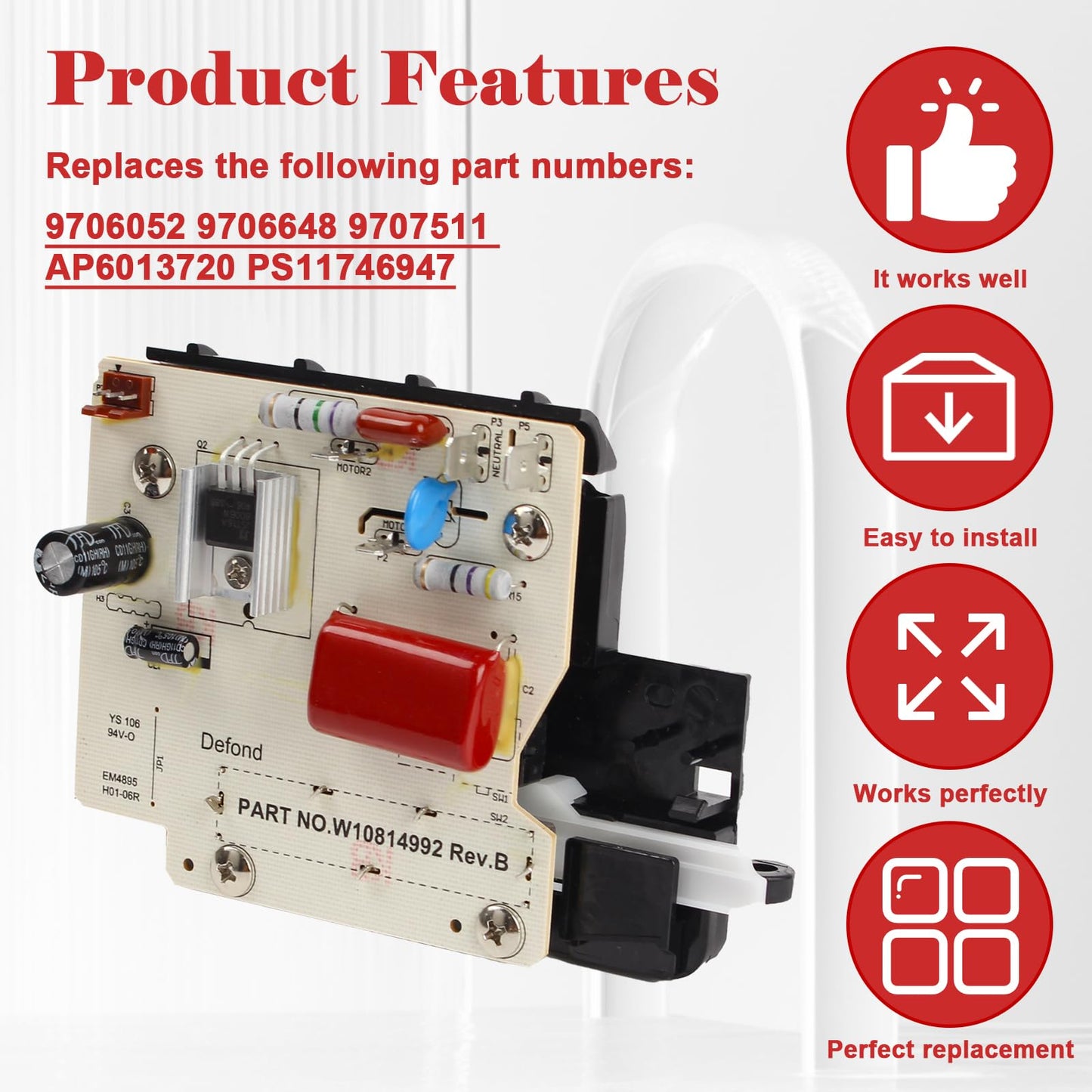 AdZzz WP9706648 mixer speed control board AP6013720 9706648 9706052 9707511 kitchen supplies parts Genuine OEM part