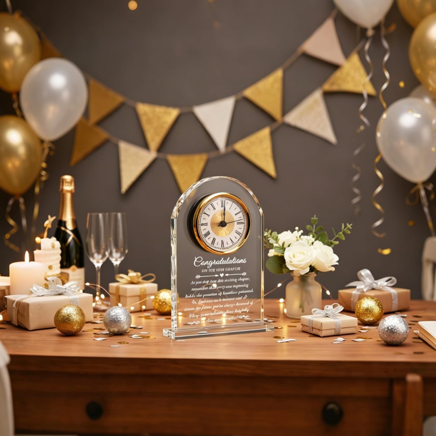Movdyka Congratulations on Your Promotion Congrats on New Job Gifts for Women Men Coworker Crystal Clock Plaque Good Luck in New Chapter Farewell Appreciation Gift for Male Leader Employee Manager