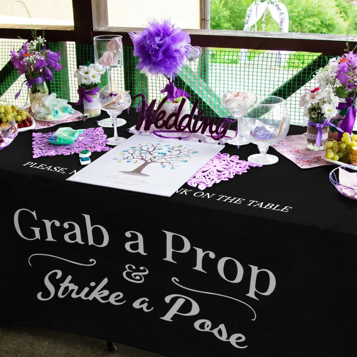 Gilprop Photo Booth Table Cloth Photo Booth Props Accessories Rectangle Tight Table Background for Indoor Outdoor Party Photography Decoration Graduation Wedding Birthday Bachelorette(Classic,4ft)