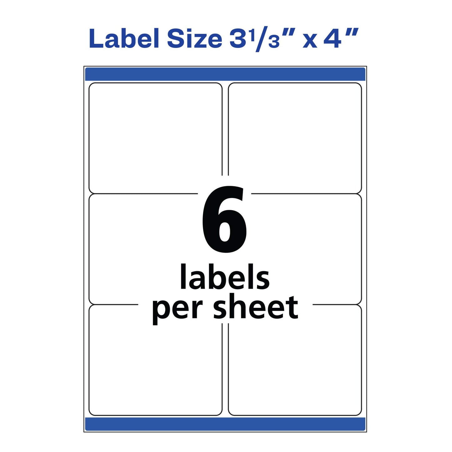 Avery Printable Shipping Labels, Sure Feed Technology, 3-1/3" x 4", White, 600 Blank Mailing Labels (8464)