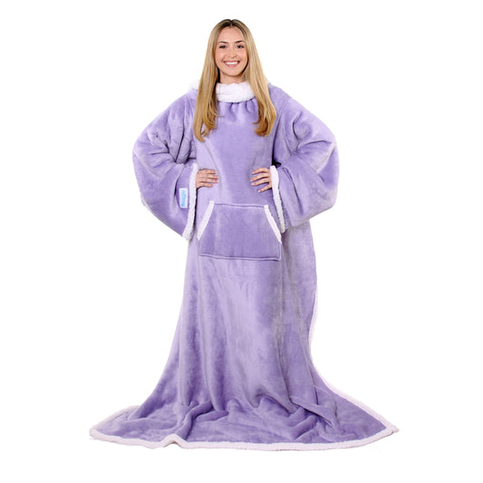 Snuggie The Original Wearable Blanket With Sleeves & Pockets | Sherpa, Cozy Oversized Throw for Adult Men & Women, Machine Washable, Great Gift for Holidays, As Seen on TV | One Size, Lilac, 71 x 54