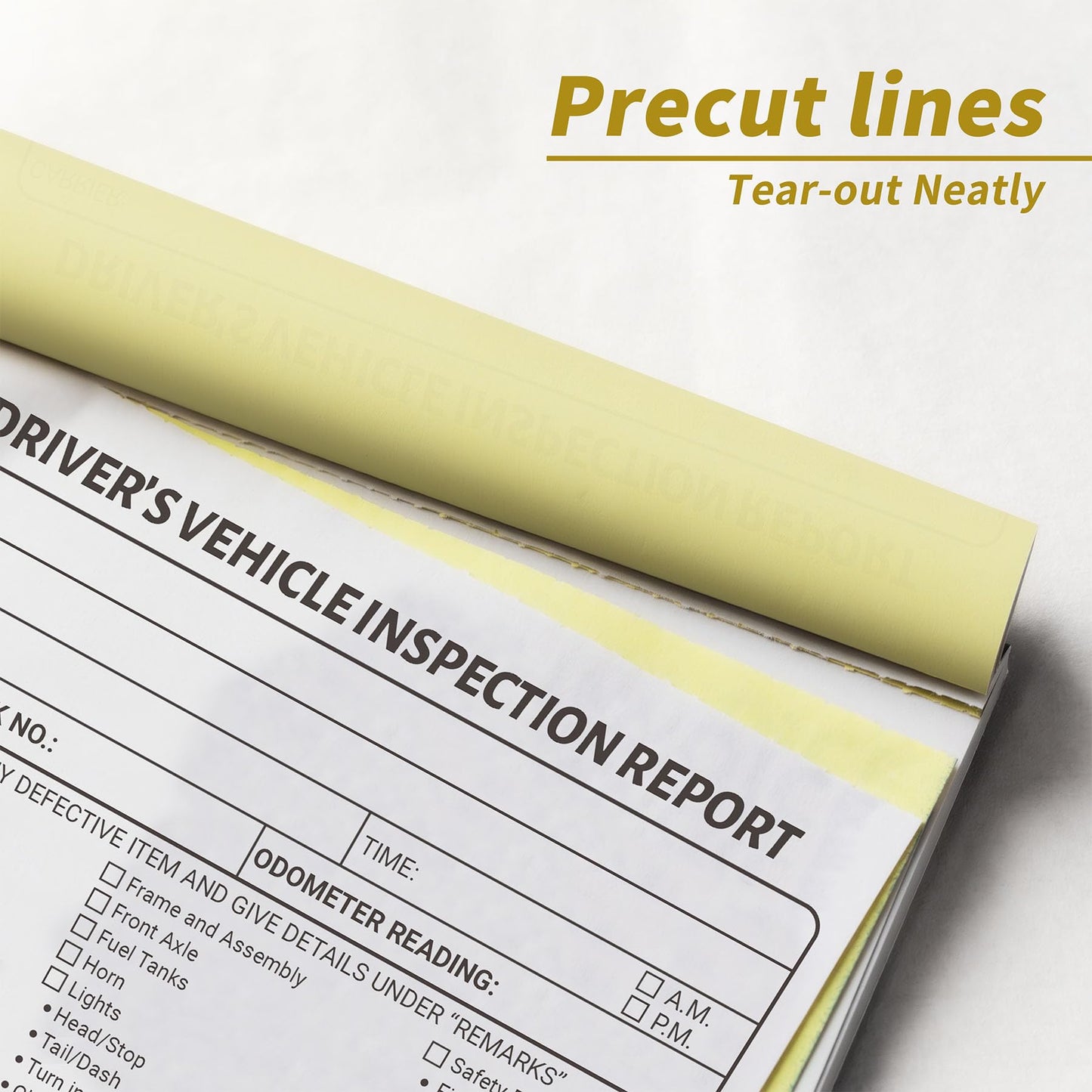 IMXYO 600 Sets Daily Pre Trip Inspection Book for Trucker,2 Part Carbonless,Driver's Vehicle Inspection Report, 5.5 x 8.3 Inch (50 Sets/Book, 12 Books)