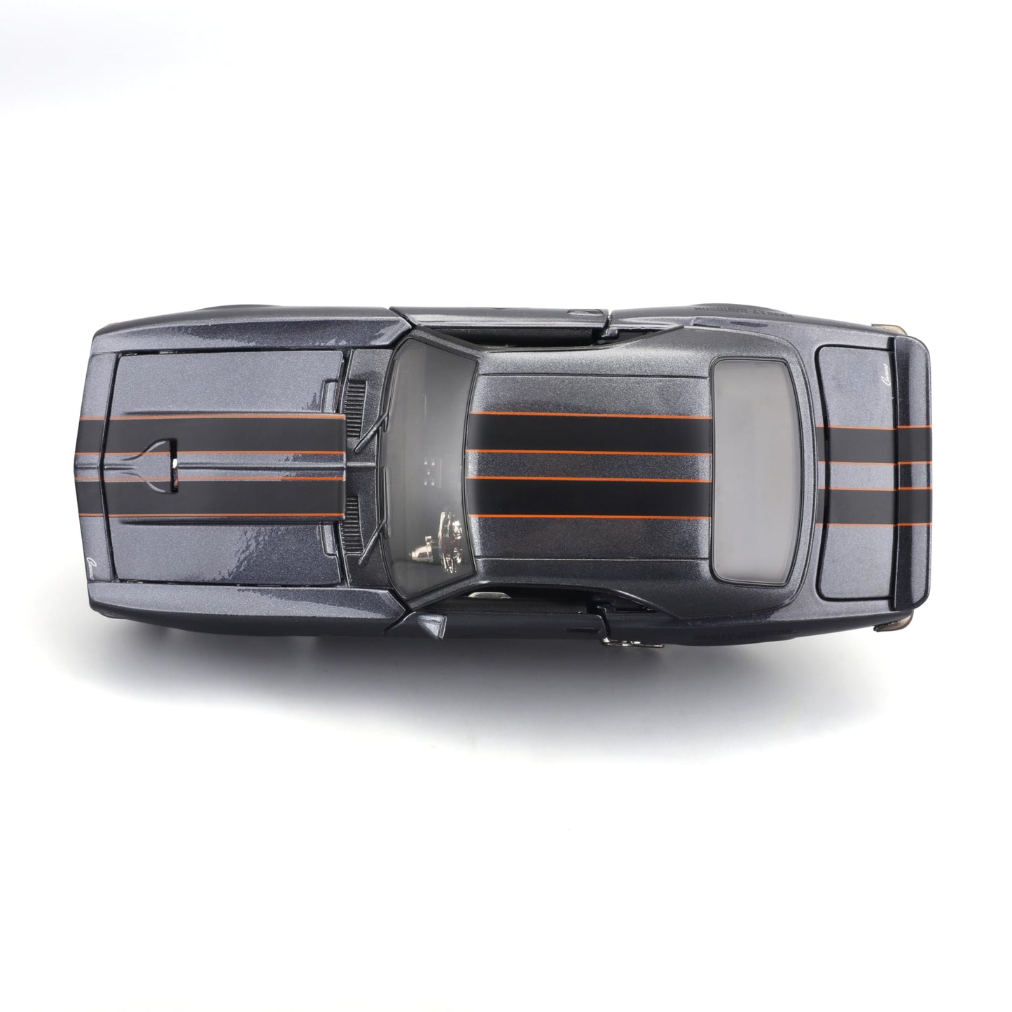 Maisto 1968 Chevrolet Camaro Z/28 Dark Gray Metallic with Black and Orange Stripes Harley Davidson H-D Custom 1/24 Diecast Model Car