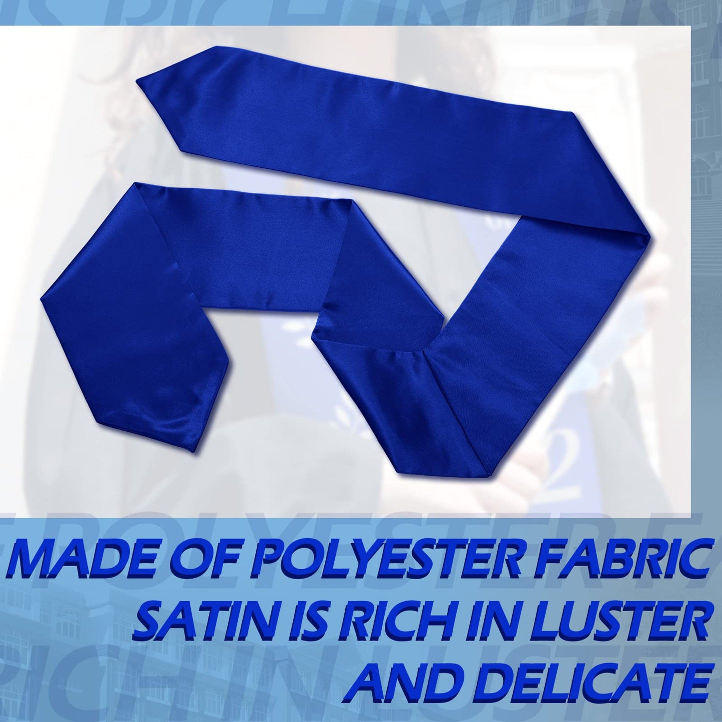 Geyoga 24 Pieces Unisex Graduation Stole Bulk Sublimation Blank Grad Sash Graduation Sash Honor Stole for Students, 70 Inches(Blue)