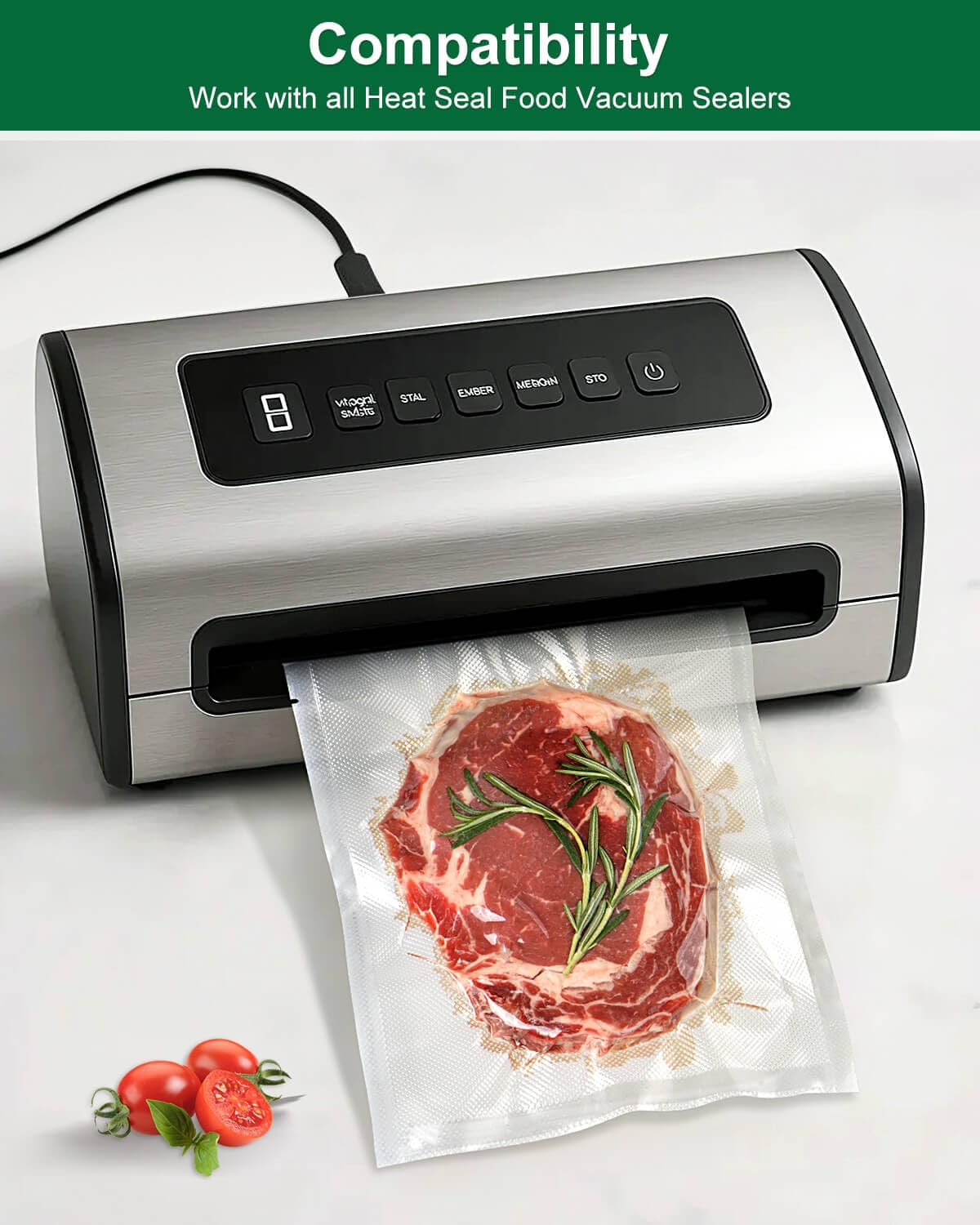 UTILIMATES Quart Vacuum Sealer Bags for Food, 8x11 Inch, BPA Free Heavy Duty Vacuum Seal Bags for Food Saver, Freezer, Seal a Meal, Sous Vide, Meal Prep, Preprinted Labeling Area, Precut 100 count