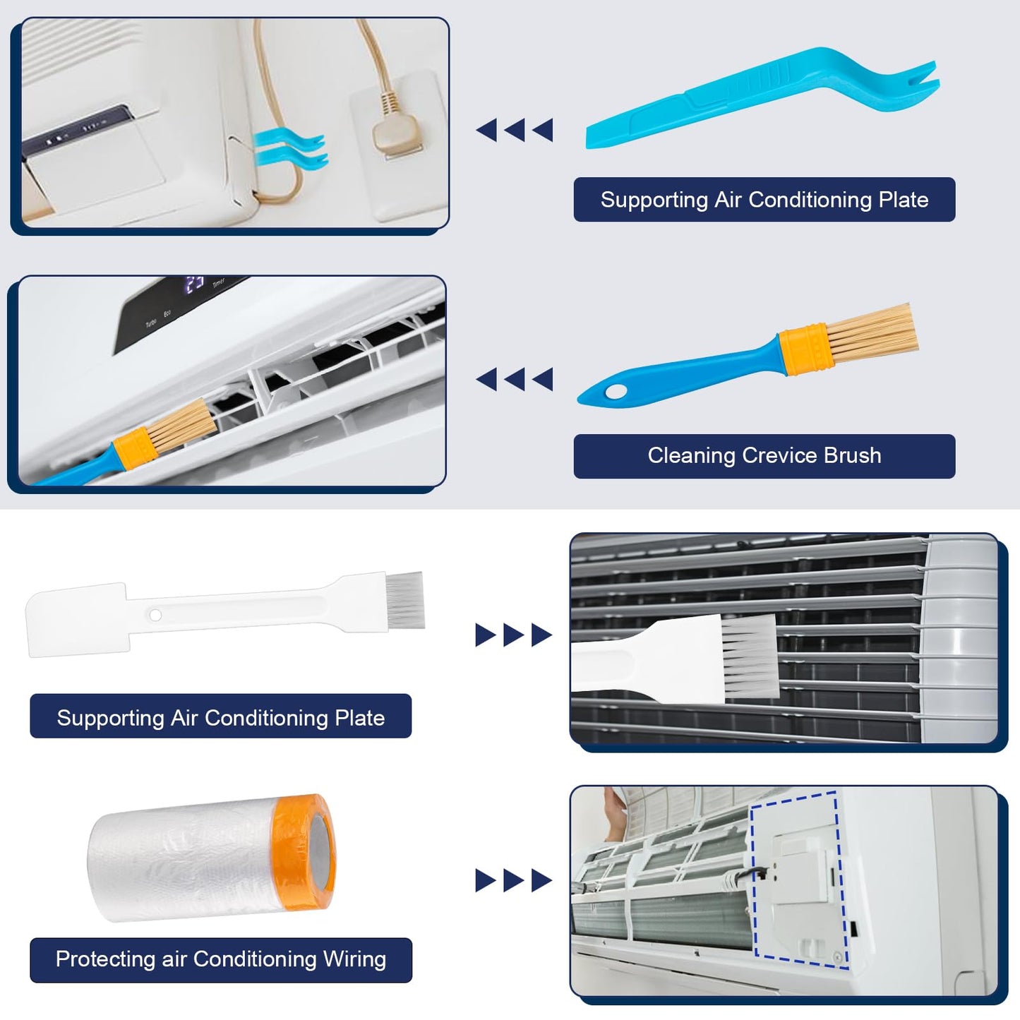 Large Size Mini Split Cleaning Kit, 14 Pcs Mini Split Cleaning Bag with 2L High Pressure Sprayer, Professional Ac Cleaning Kit Fit for Systems Lengths from 38" to 48"