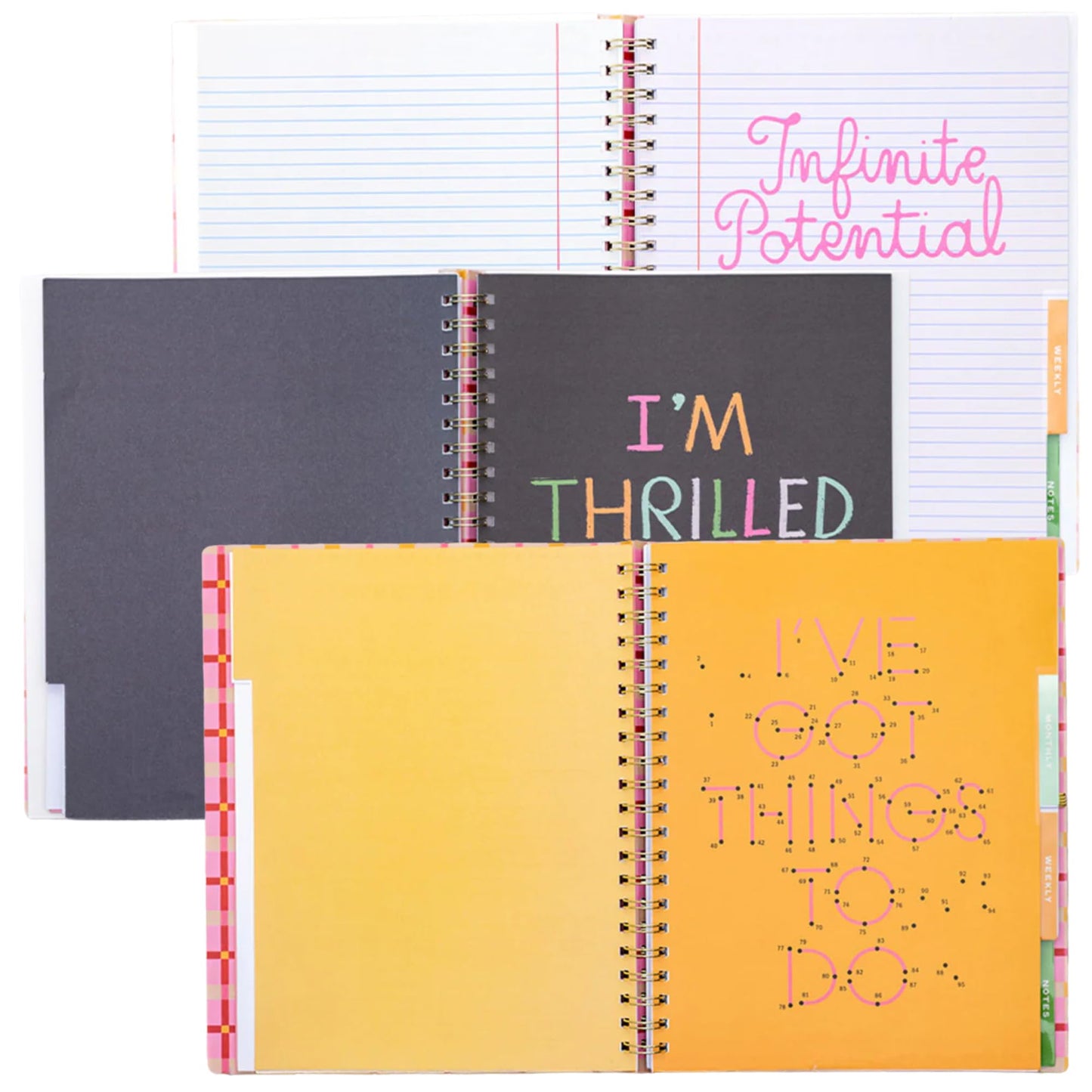 ban.do Undated Weekly Planner, Semi-Concealed Spiral Notebook with Stickers, To-Do Lists, Guided Wellness Journal, Daily Organizer for School or Office (Ready for Anything)