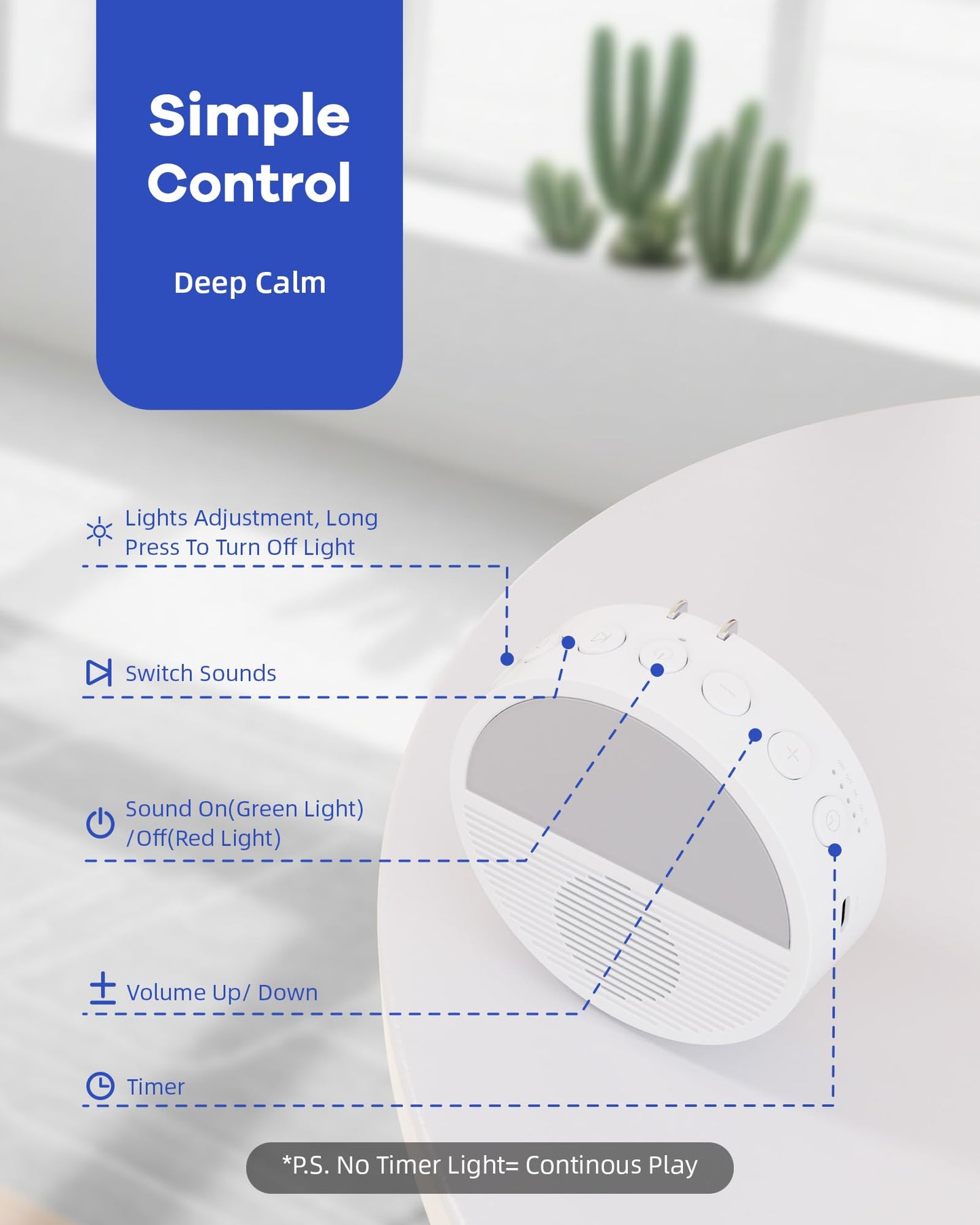 Wall Plug in/Cable Connection White Noise Sound Machine, Seaside Sunset Noise Machines for Sleeping Baby, Adults, White Noise Machine for Office Privacy & Noise Canceling, Clinic Talks, 2 Pack