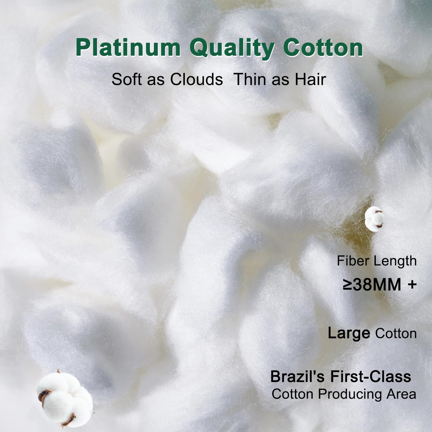 YOUR MOON Fluffy Support Bed Pillow Queen Size, Super Soft Premium Down-Alternative Filling for Sleeping, Luxury Hotel Quality Bed Pillows for Side Sleeper (White)