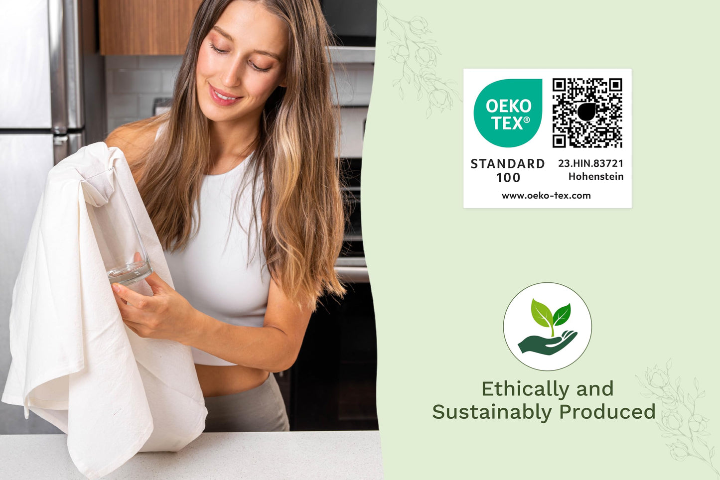 Organic Cotton Flour Sack Kitchen Towels - 10 Pack, Off-White Organic Cotton Tea Towels - Extra Large Flour Sack Cotton Dish Towels- Lint-Free Unbleached Kitchen Towels - 27"x27" (Off-White - 10 Pack)
