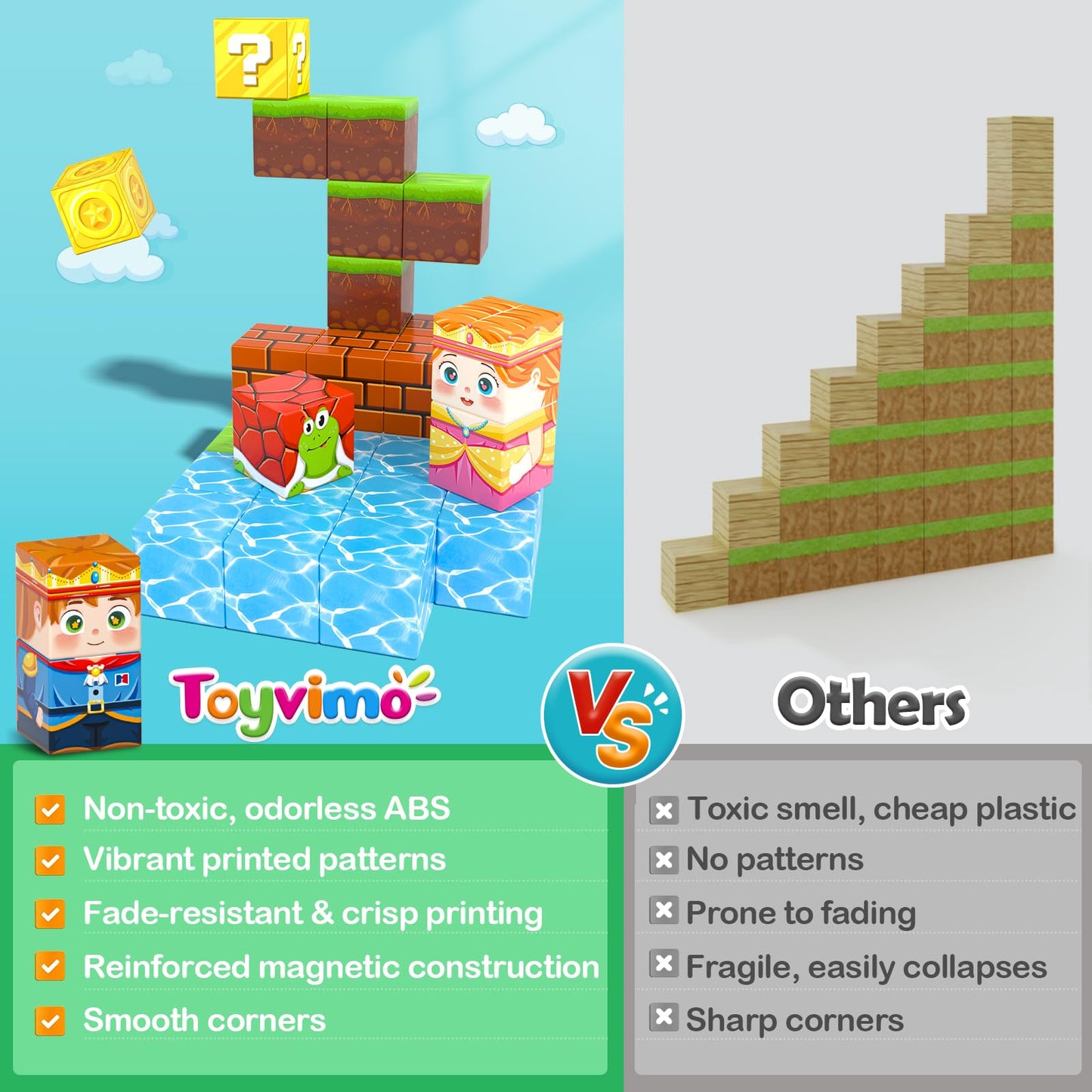 150 PCS Magnetic Blocks: Magnet Toys for Kids Ages 3+, STEM Sensory Building Cubes for Toddlers, Magnetic Tiles for 3-12 Boys & Girls Years Old, Stacking Game Toy for Travel Birthday Gifts