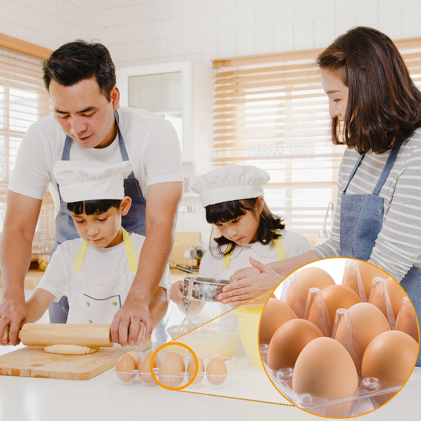 120 Pack Egg Cartons 12 Count, Plastic Egg Cartons Cheap Bulk for Fresh Eggs, Reusable Egg Holder Egg Trays for Home and Farmer's Markets Display, Medium Egg Containers for Refrigerator