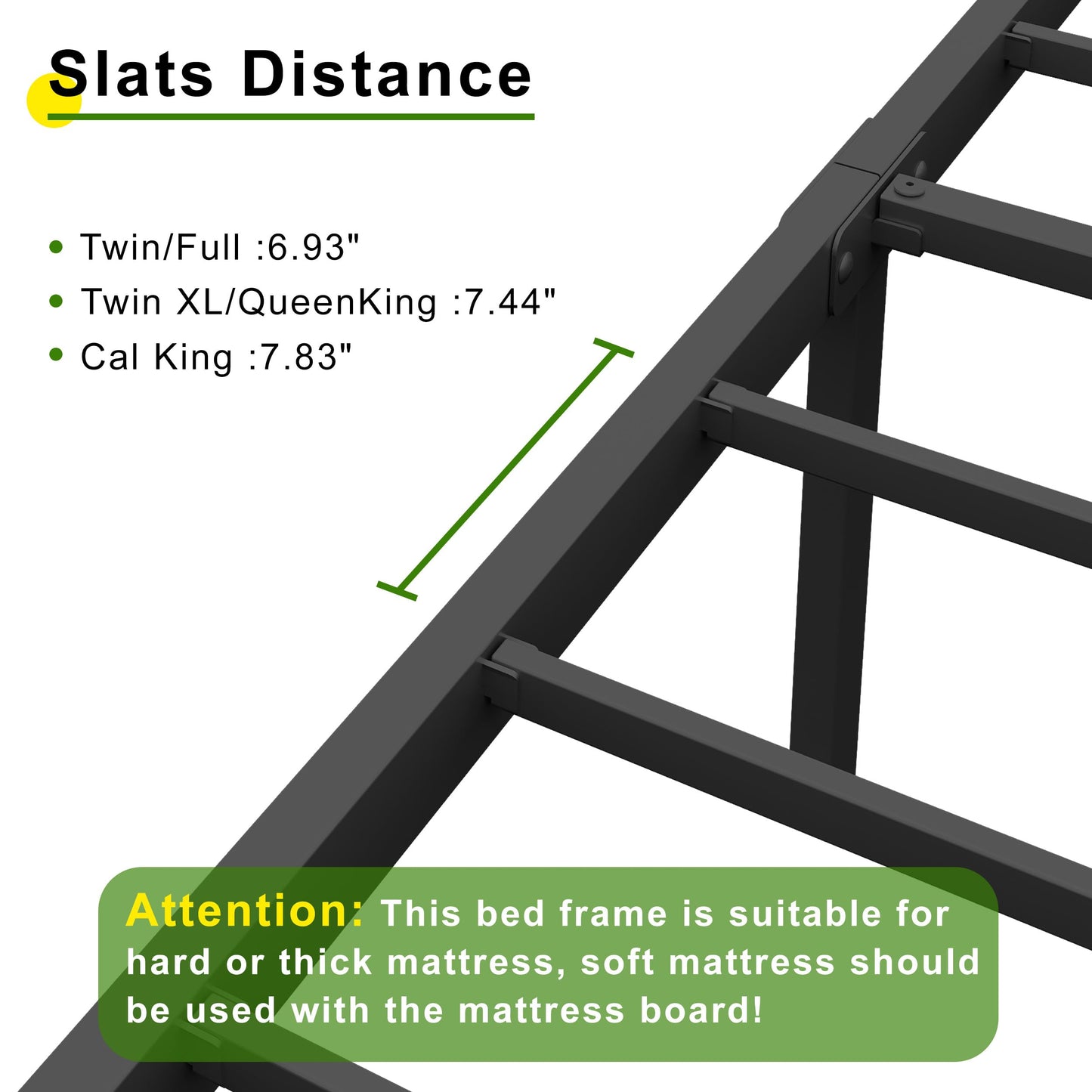 EMODA Queen Bed Frame No Box Spring Needed 18 Inch Heavy Duty Metal Tall Platform Bed Frame Queen Size with Large Storage Space, Easy Assembly, Black