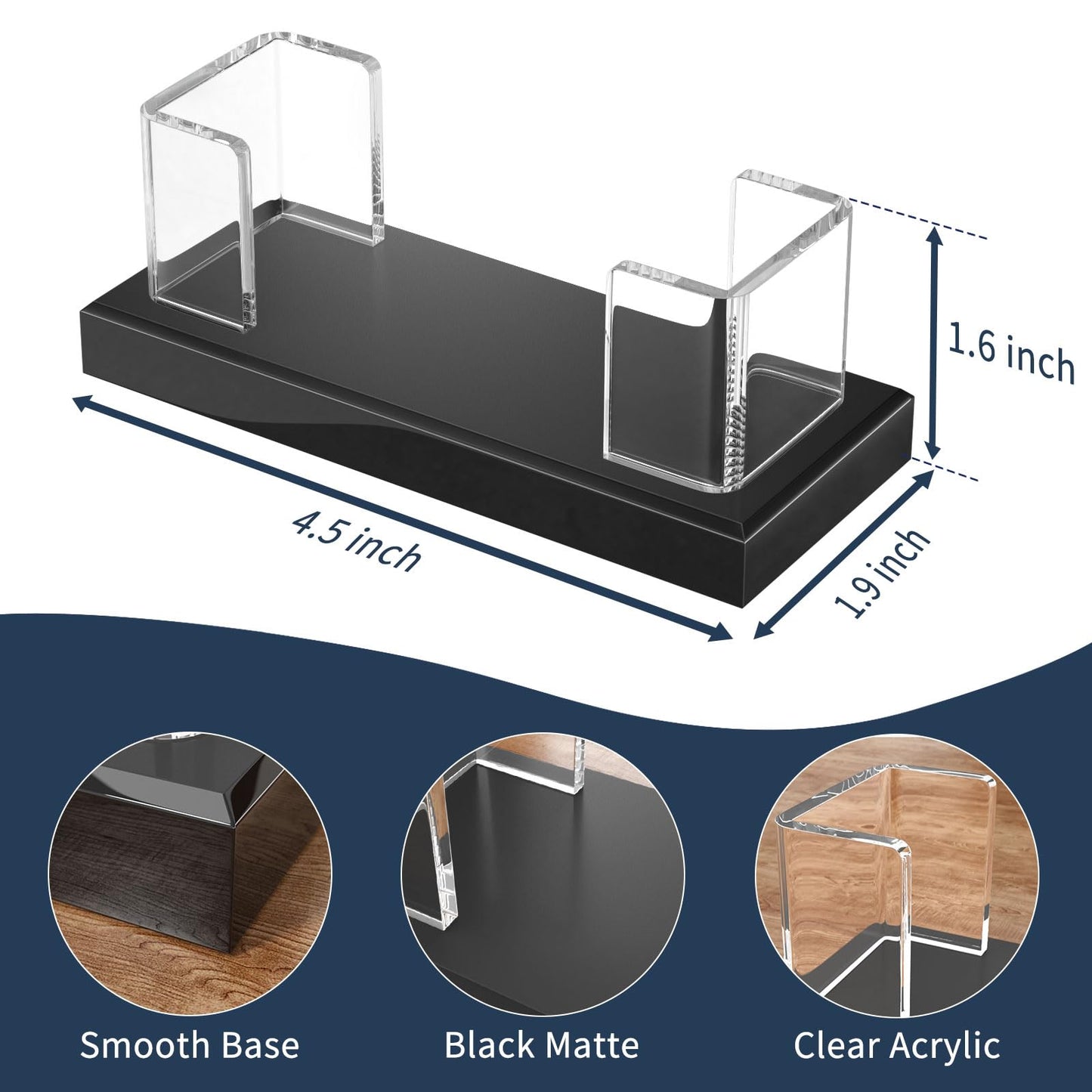 NIUBEE Acrylic Business Card Holder: Clear Plastic Business Cards Display Stand for Desk - Gift Card Organizer for Office 6 Pieces