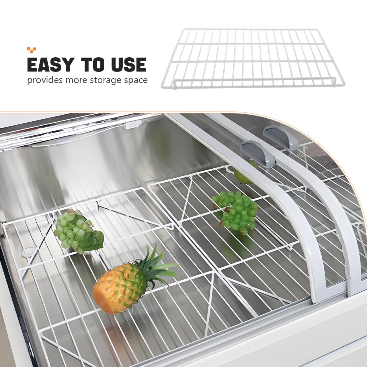 PRETYZOOM Commercial Freezer Divider Wire Shelf Panel 17X12 Inch Iron Mesh Organizer for Refrigerator and Freezer Storage in Retail and Home Use