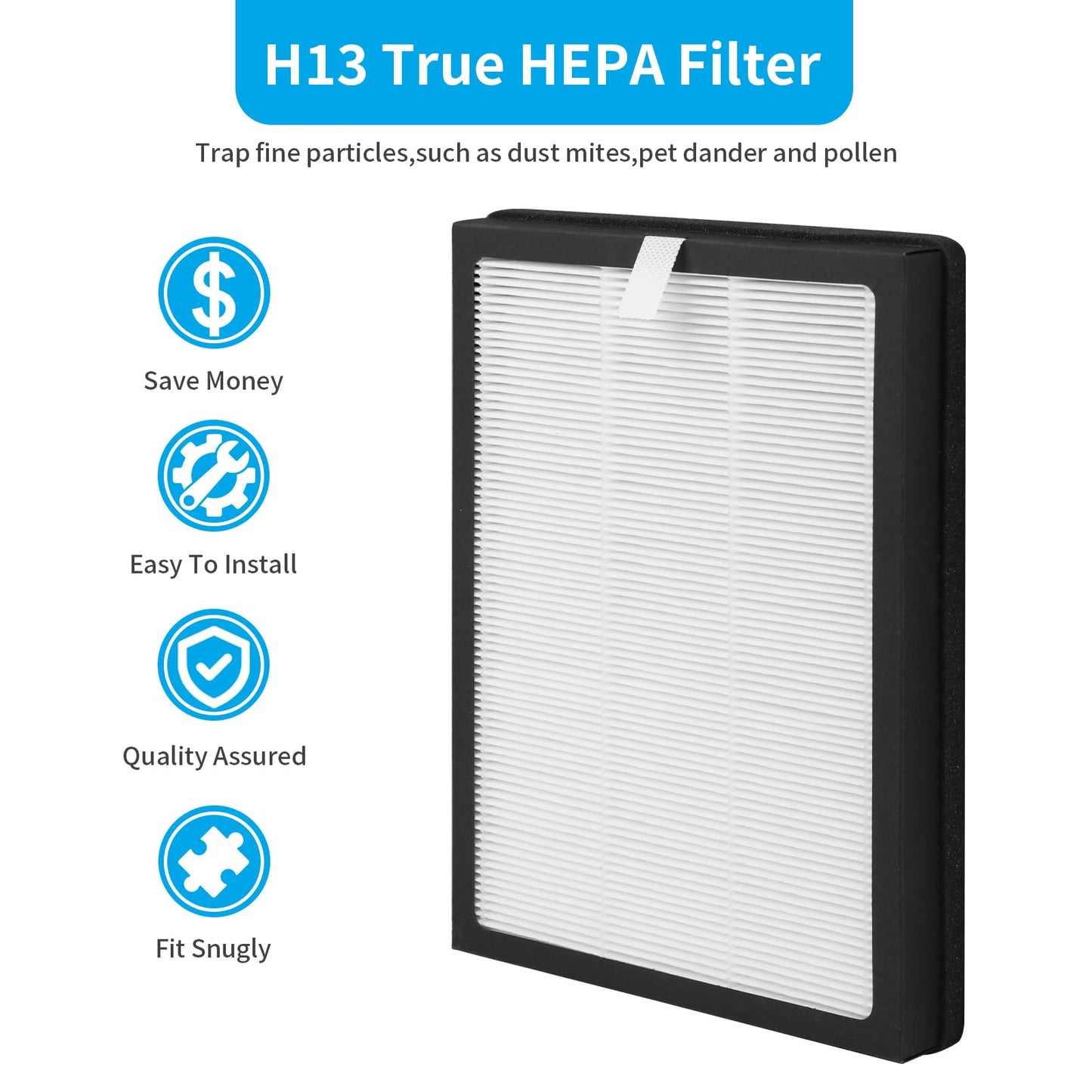 Breabetter 4-Pack CAP-500FPK Replacement Filter Compatible with Cuisinart CAP-500FPK Air Purifier, 3-in-1 Filtration