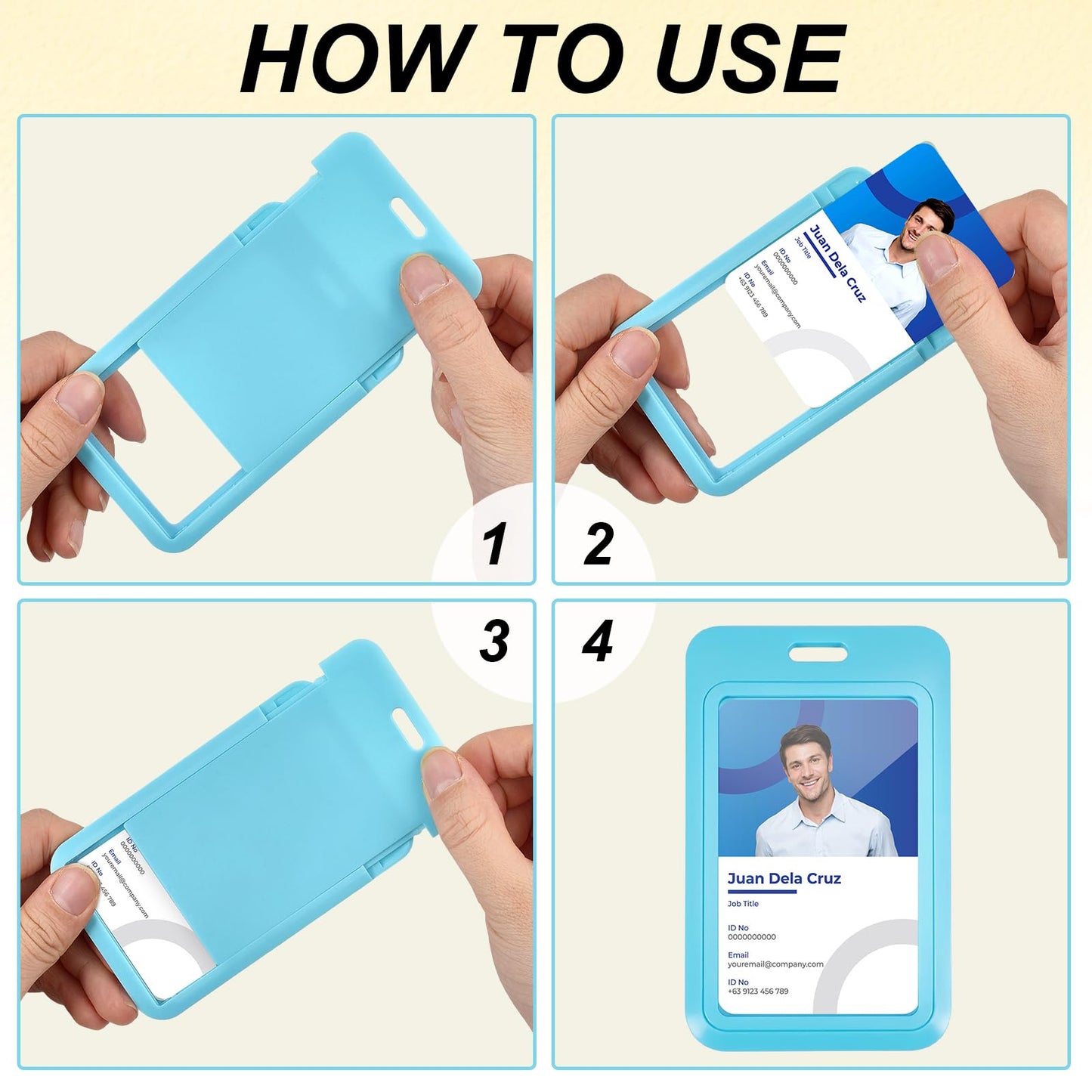 INTERWARM 96 Pcs Sliding ID Badge Holder, 2.75x4.33Inch Hard Plastic Badge Holder 12 Colors ID Card Case for Office School Credit Cards Proximity Work Badge Sleeve Key Cards (Colorful)