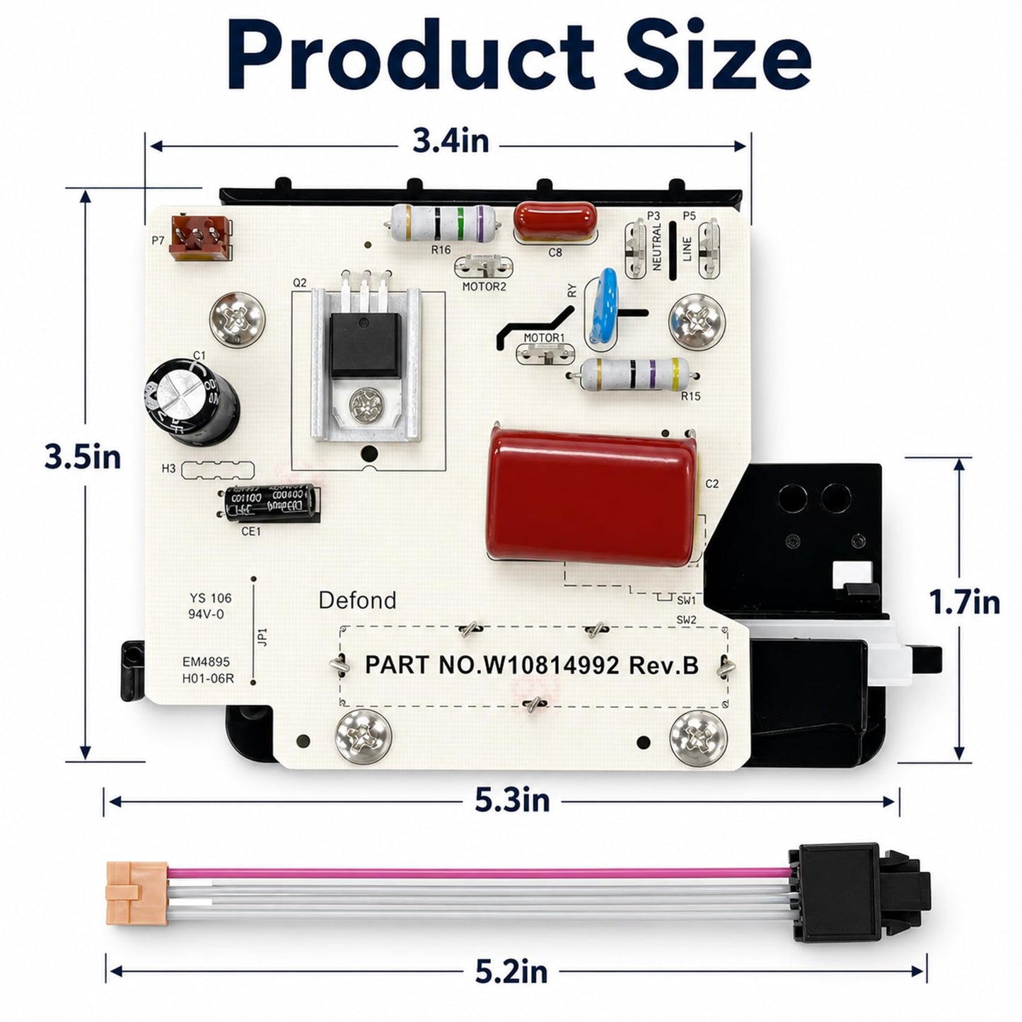 WP9706648 9706648 Speed Control Replacement for Whirlpool, KitchenAid Stand Mixer, W10815809 WP9703312 WP9706650 PS11746947 W10814992 Stand Mixer Speed Control Board Swith Mixer Parts 9703312