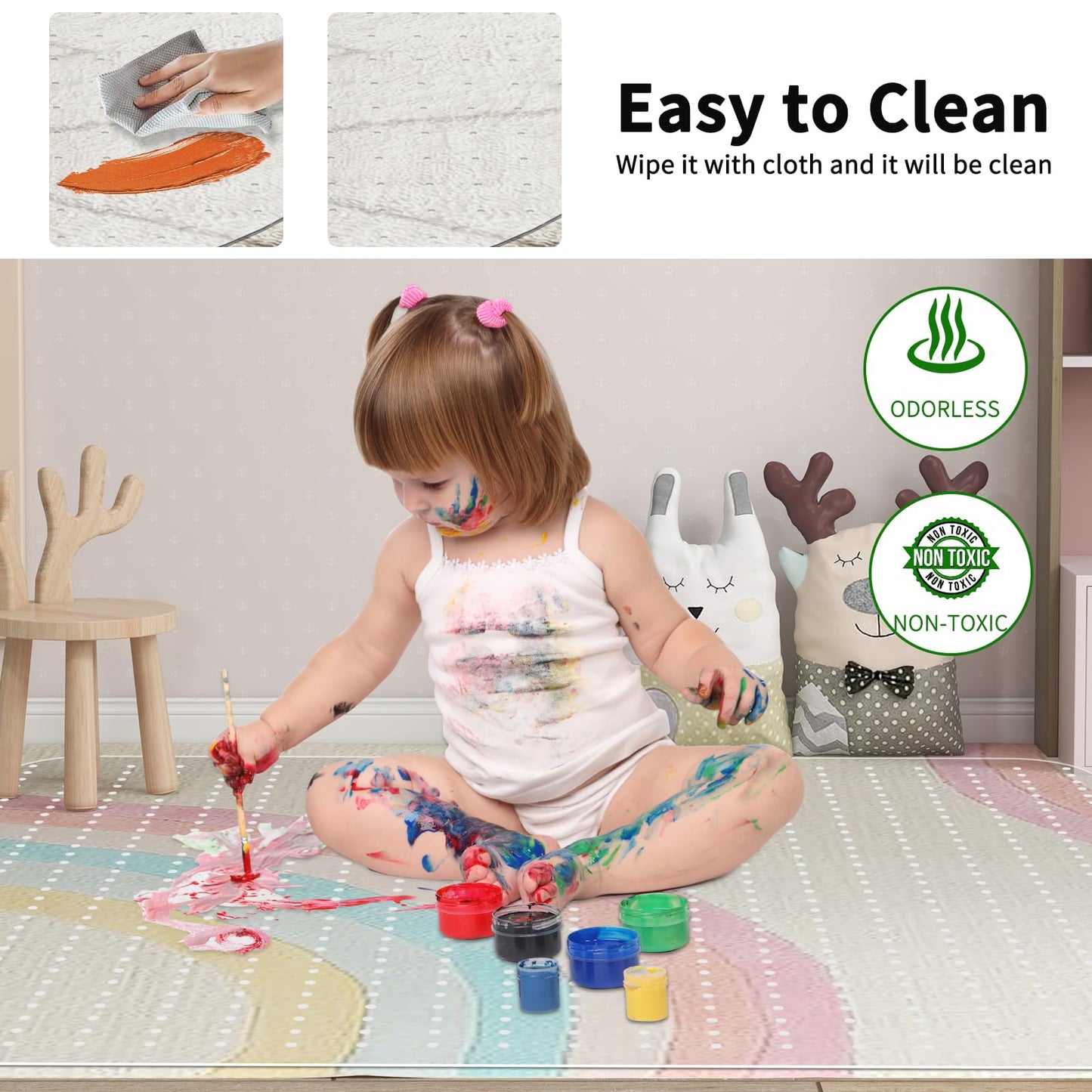 WASJOYE Chair Mat for Carpet, Office Chair Mat for Carpet, Thick Desk Chair Mat with Non-Slip Studded for Home and Office Low Pile Carpet, 36" x 48" Rectangle for Carpet