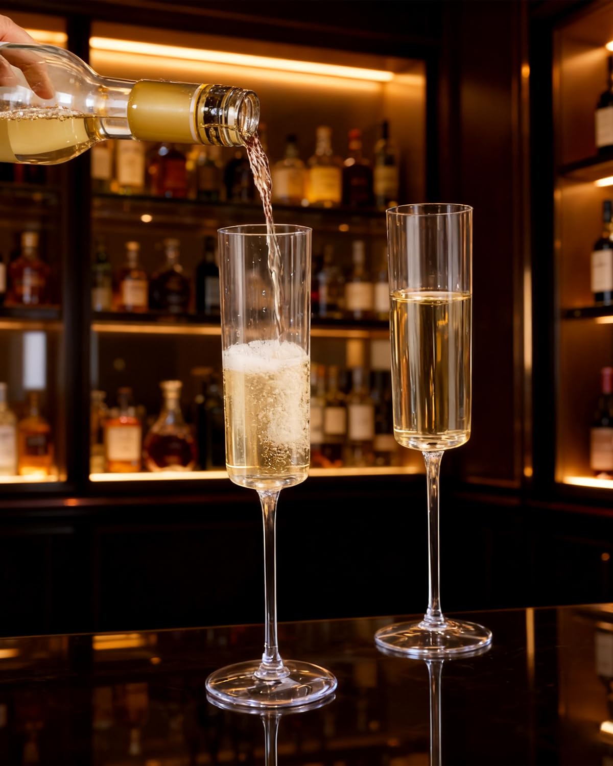 Ciaell 36 Pack Plastic Champagne Flutes - 6 Oz Disposable Champagne Glasses - Square Clear Plastic Toasting Glasses for Party Birthday Anniversary Wedding