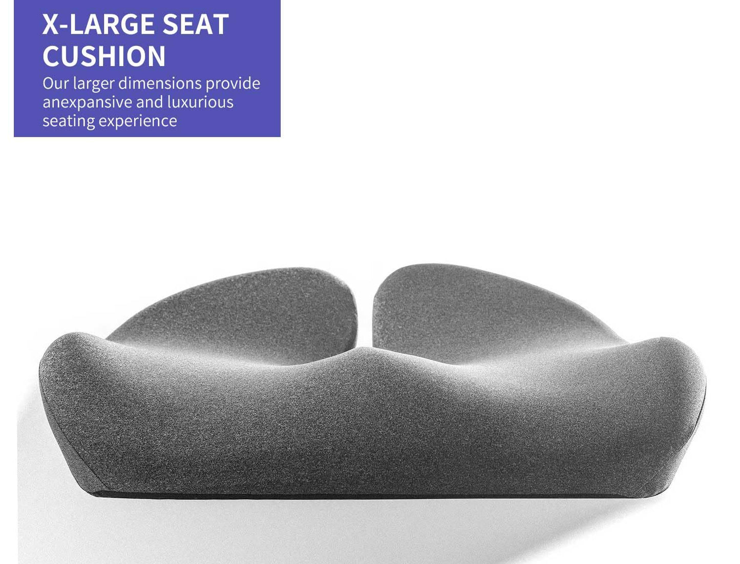 Pubemy SupremeComfort X-Large Gel Infused Memory Foam Seat Cushion for Office Chair, Kitchen Chair, Car Seats- Elevate Your Seating Experience -Pressure Sore and Tailbone Pain Relief
