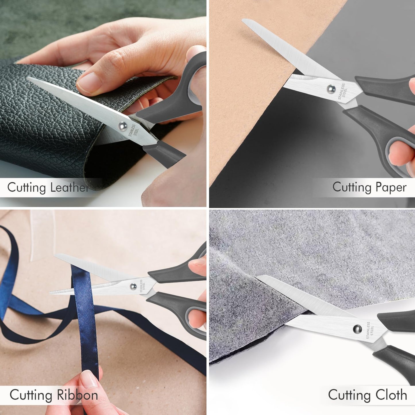 48 Pack Scissors Bulk, 8 Inch Sharp Scissors All Purpose for Office School Classroom, Shear Fabric Sewing Craft Cutting Paper for Adults Teachers Students, School Supplies for Right/Left Handles